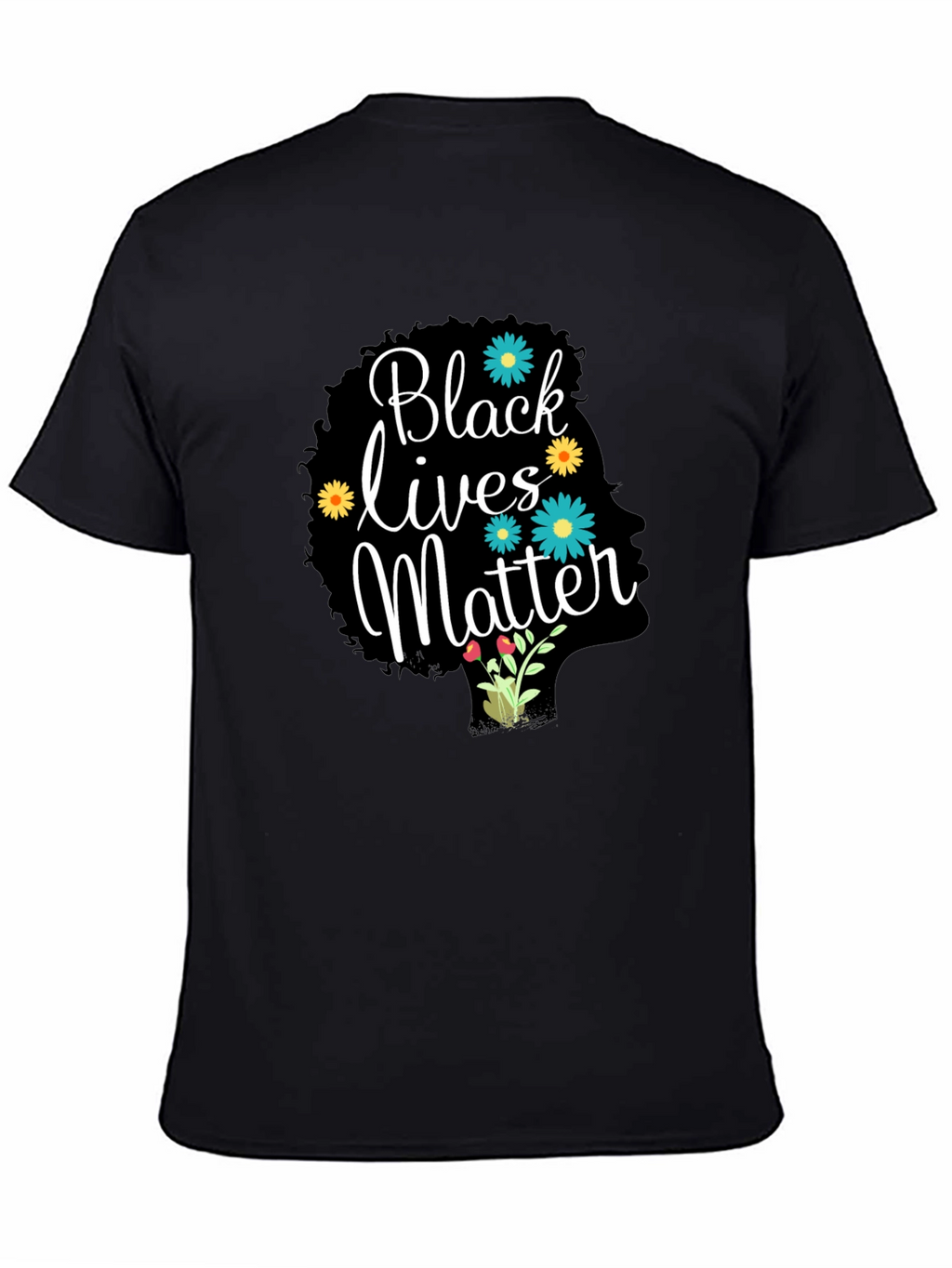 Black Lives Matter Floral Afro Tee
