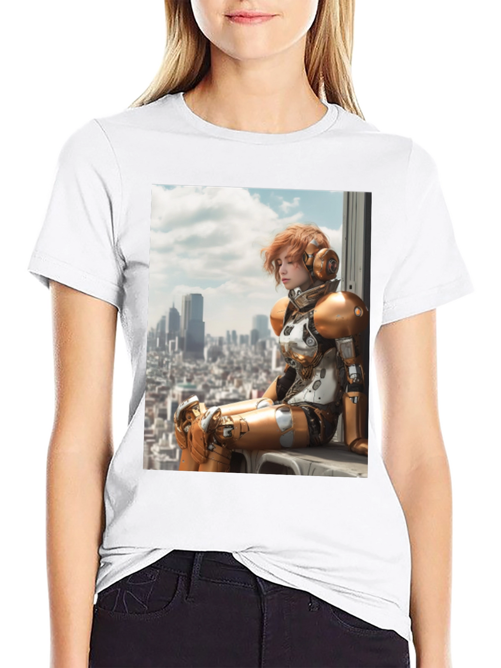 Sci-Fi Warrior Graphic Tee - Black