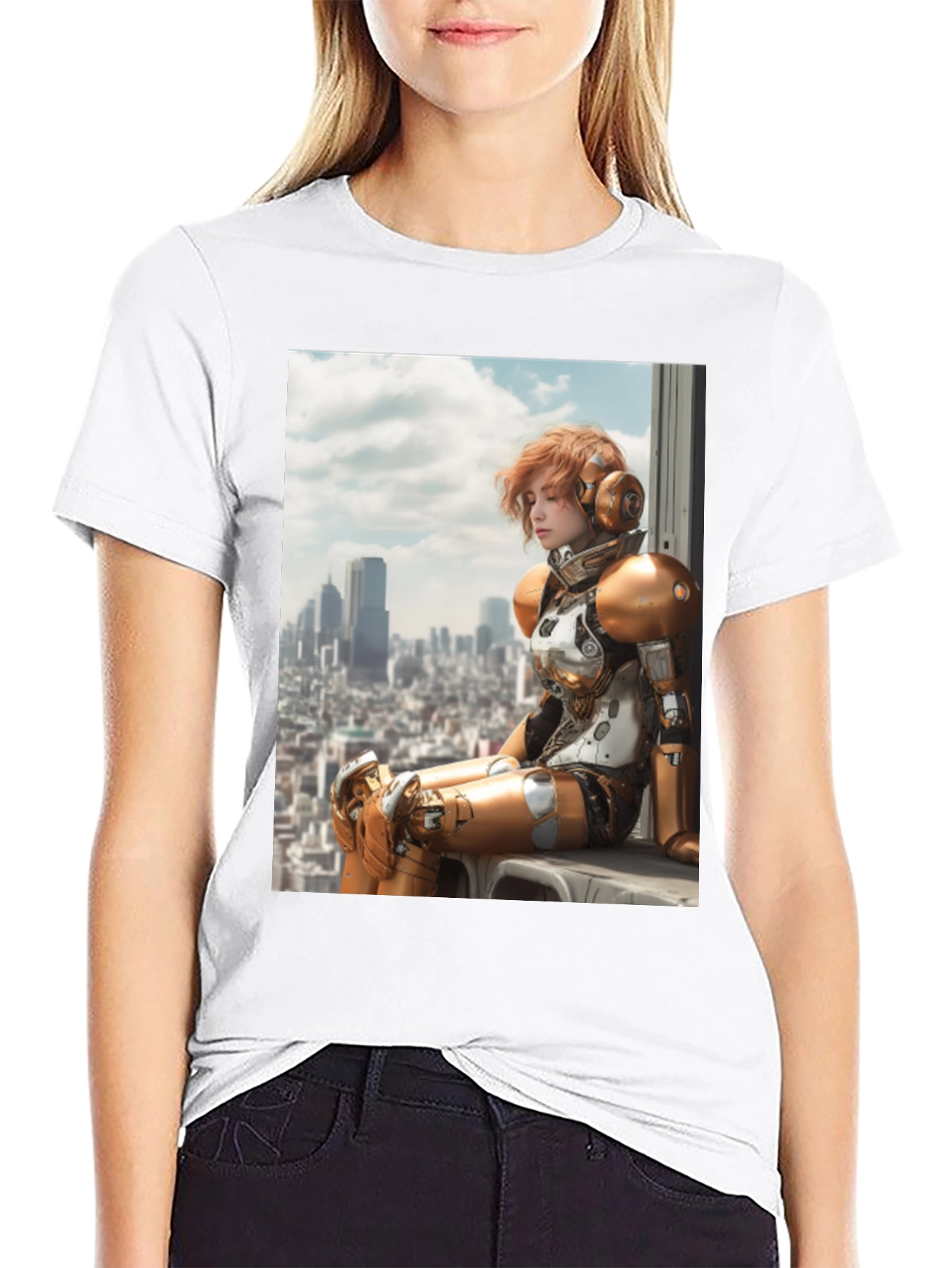 Sci-Fi Warrior Graphic Tee - Black