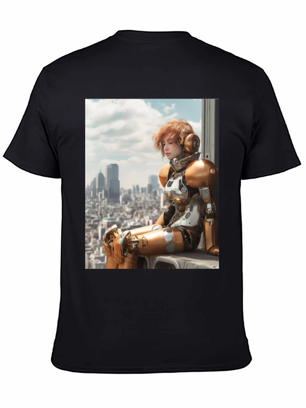 Sci-Fi Warrior Graphic Tee - Black