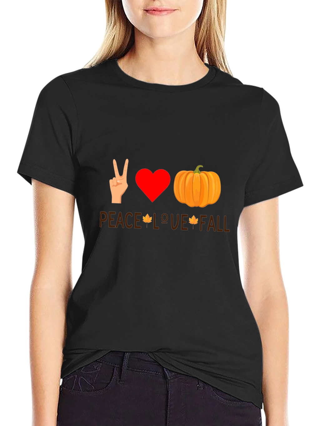 Peace Love Fall T-Shirt - Autumn Themed Tee