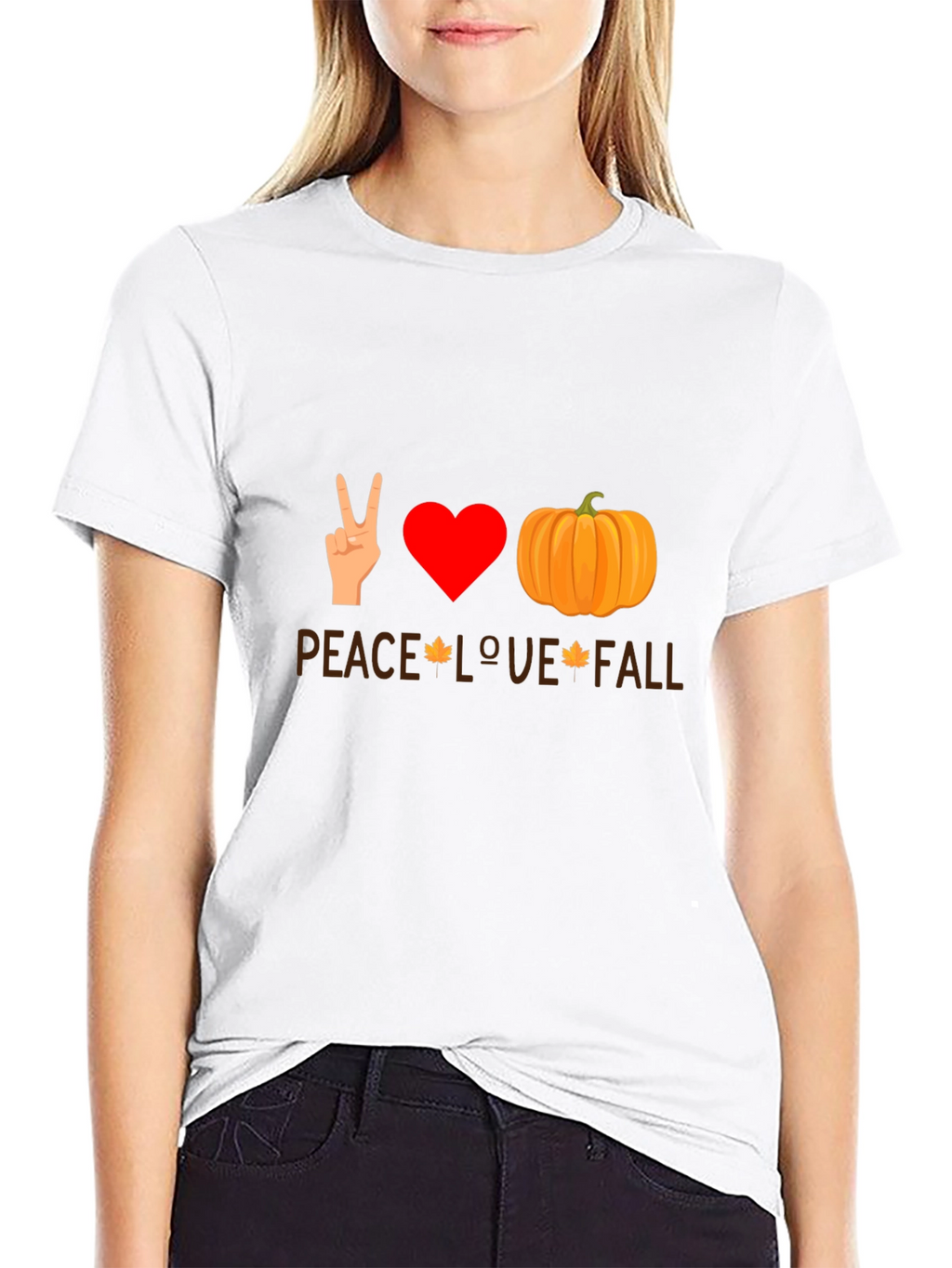 Peace Love Fall T-Shirt - Autumn Themed Tee