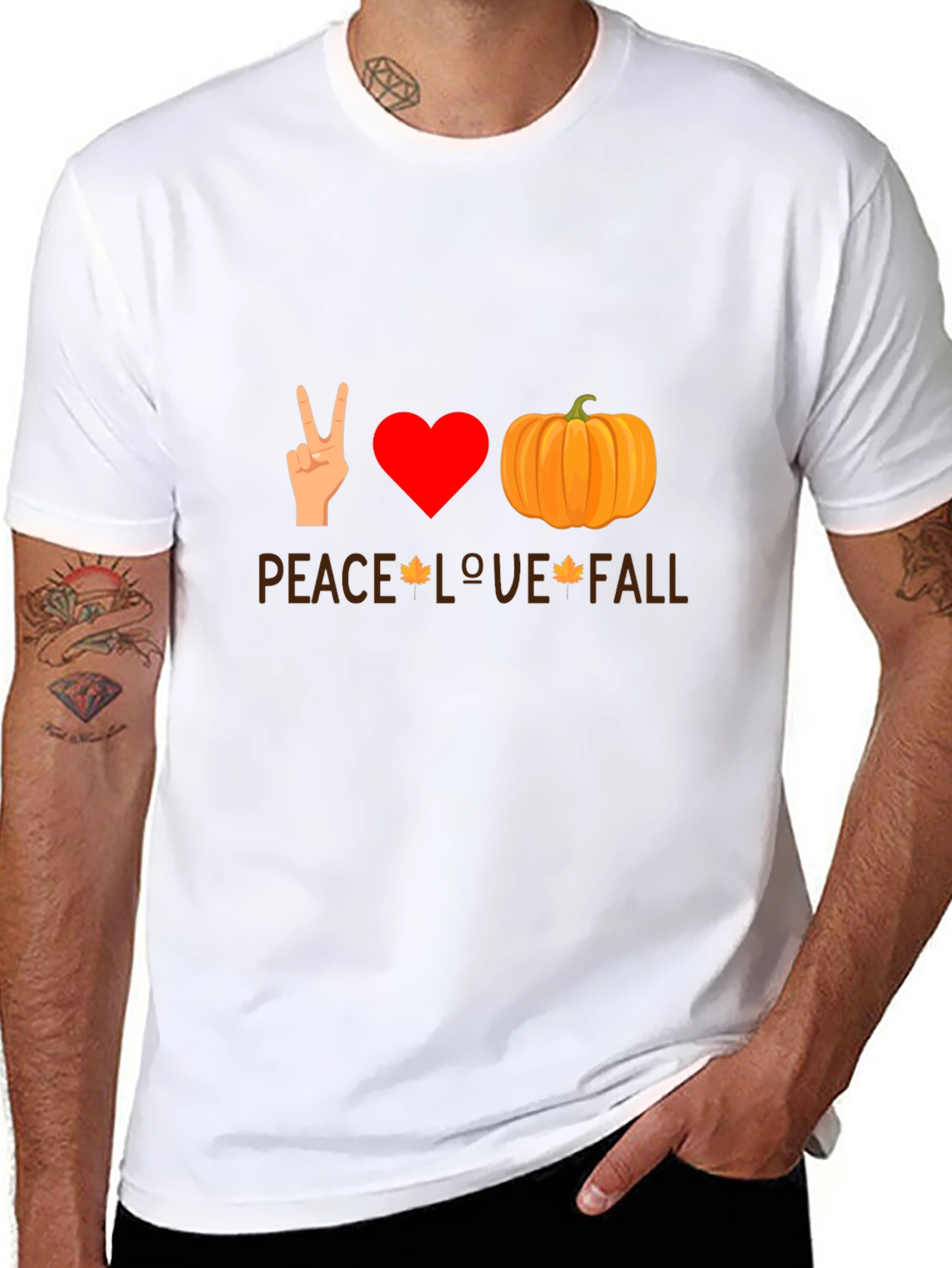 Peace Love Fall T-Shirt - Autumn Themed Tee