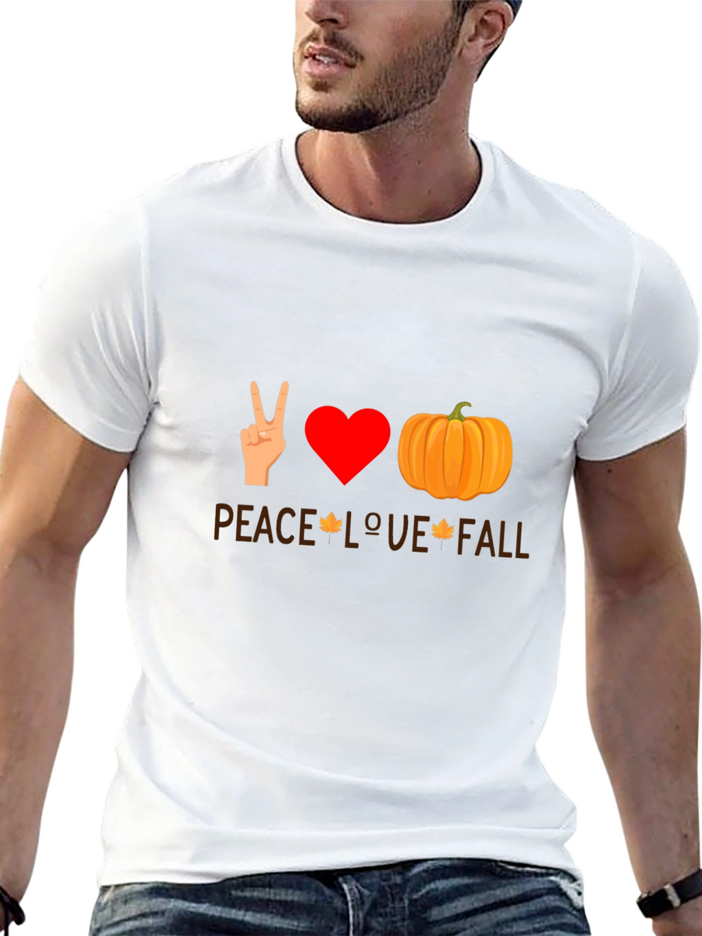 Peace Love Fall T-Shirt - Autumn Themed Tee
