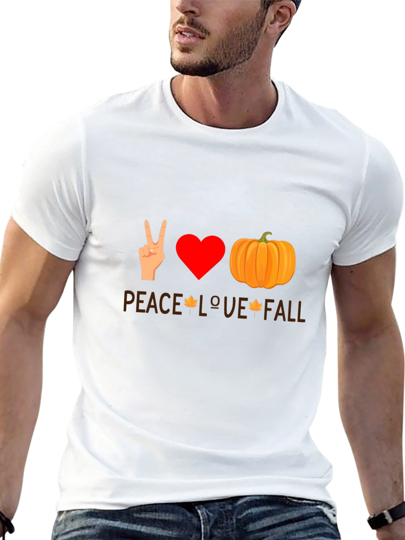 Peace Love Fall T-Shirt - Autumn Themed Tee