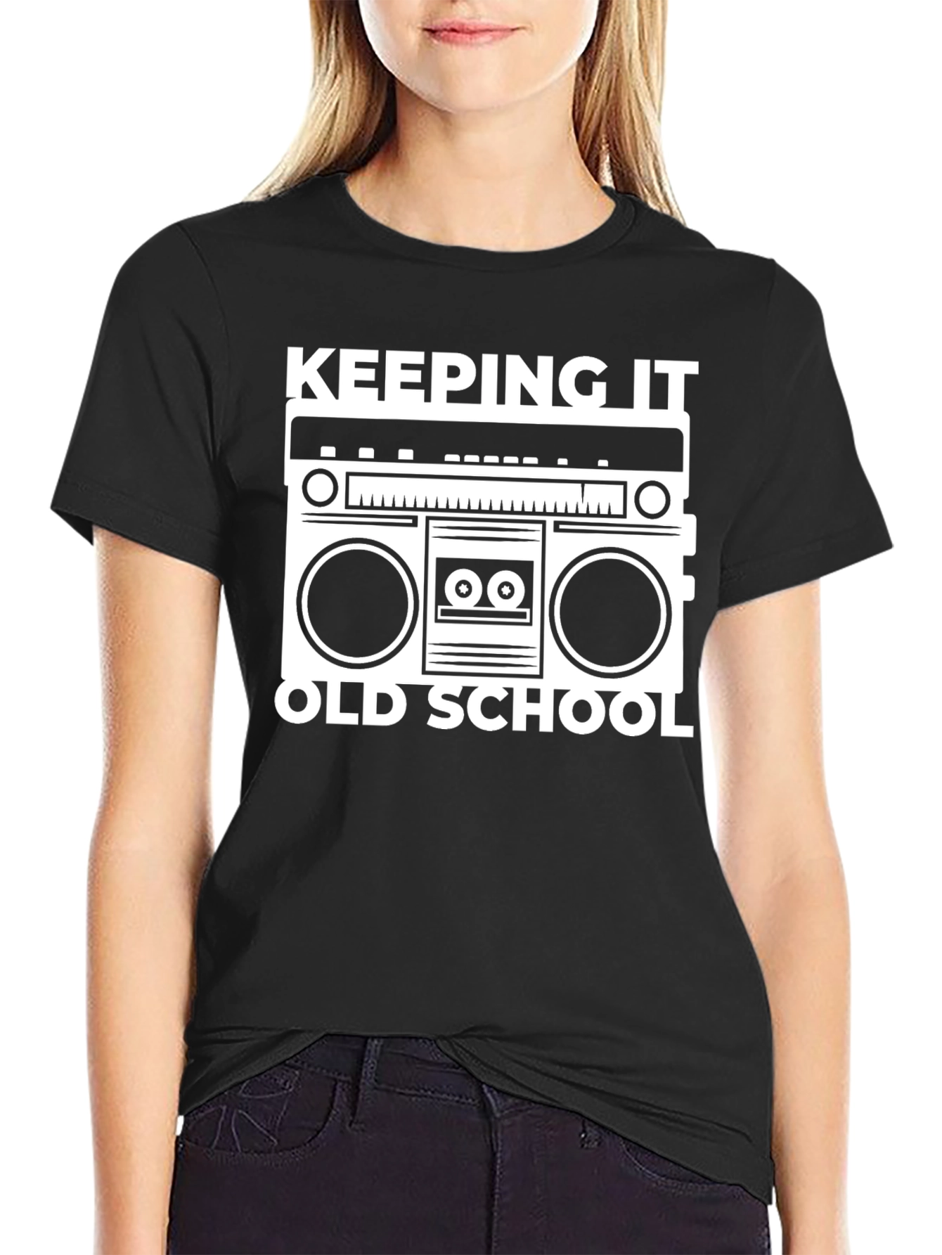 Keeping It Old School Boombox Graphic T-Shirt