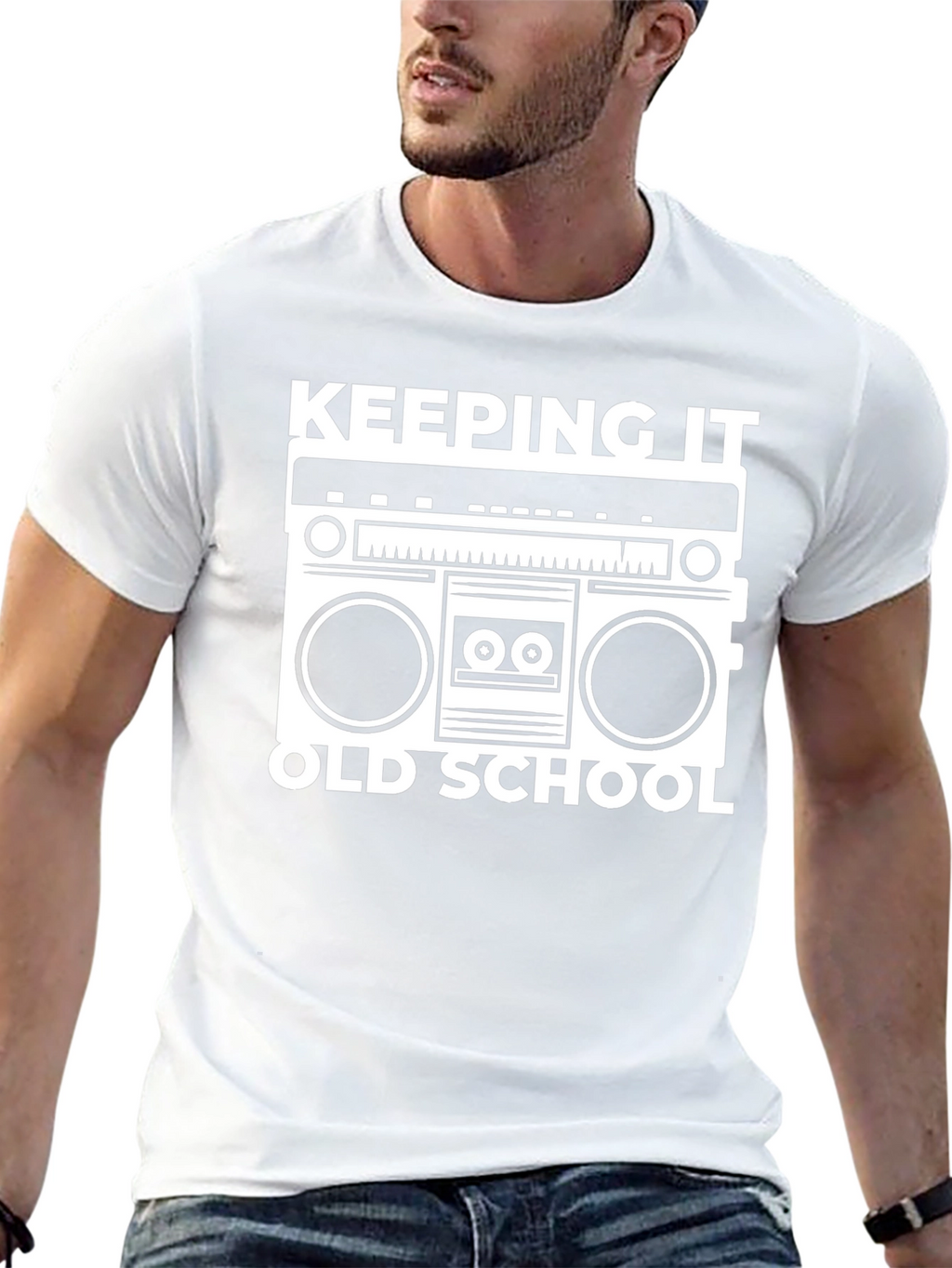 Keeping It Old School Boombox Graphic T-Shirt