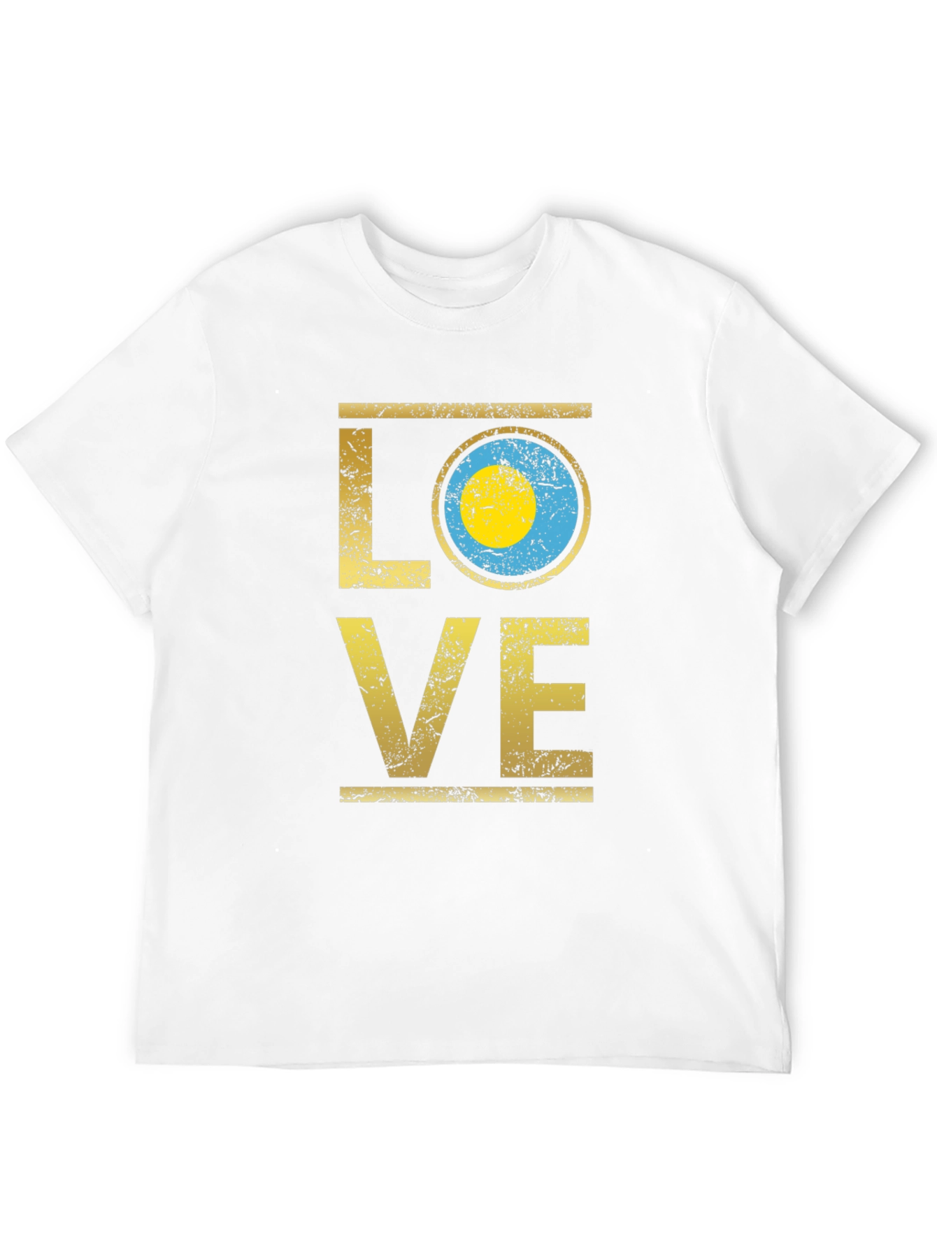 Palau Flag LOVE T-Shirt - Black Cotton Tee