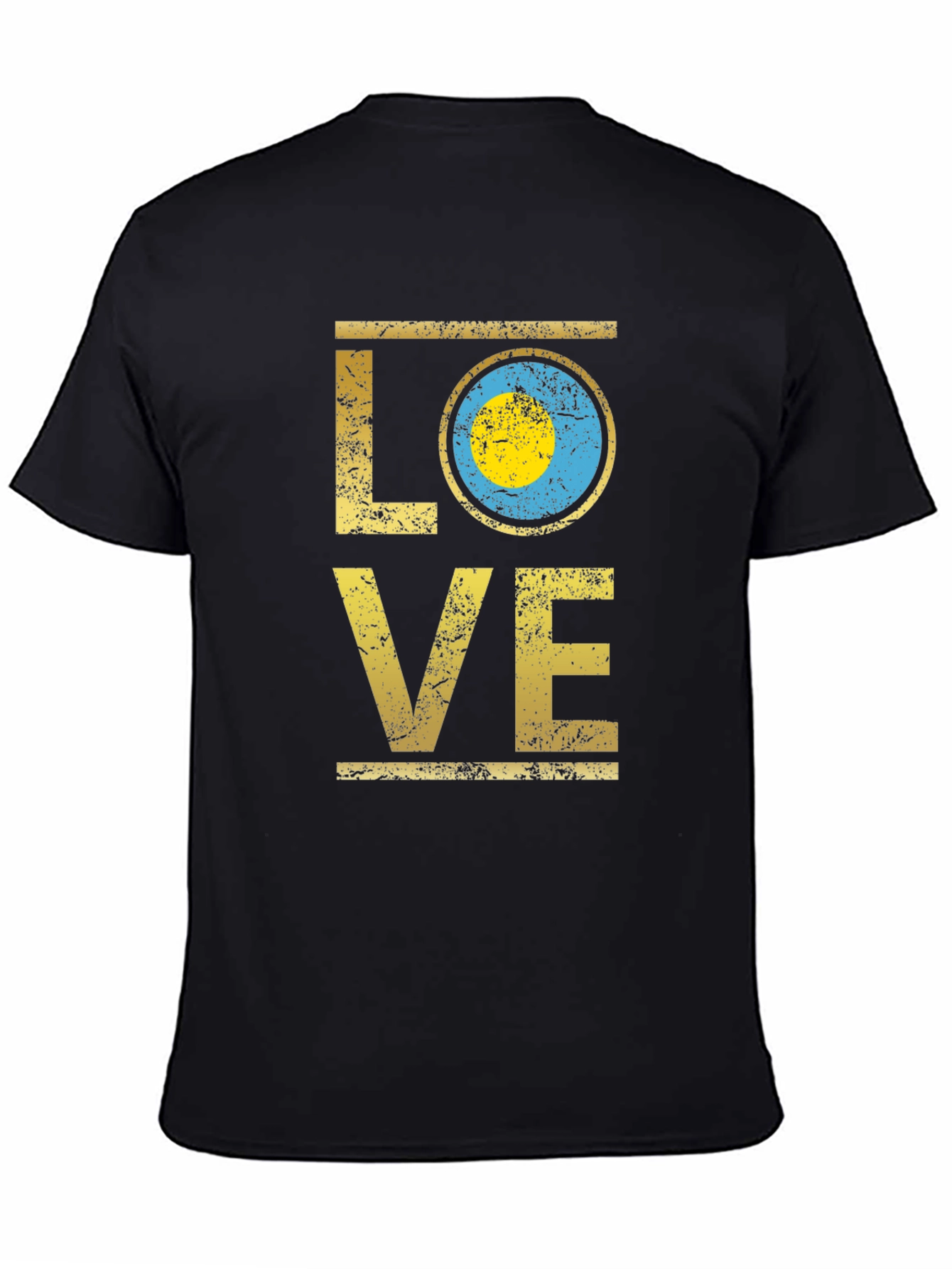 Palau Flag LOVE T-Shirt - Black Cotton Tee