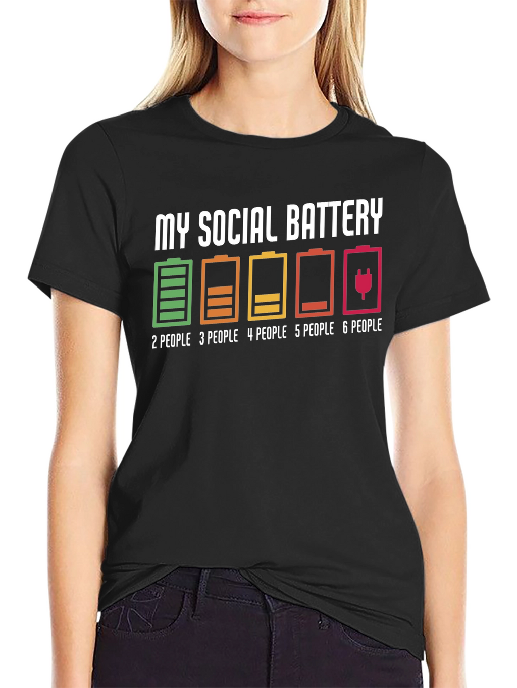 Social Battery Graphic T-Shirt - Introvert Humor