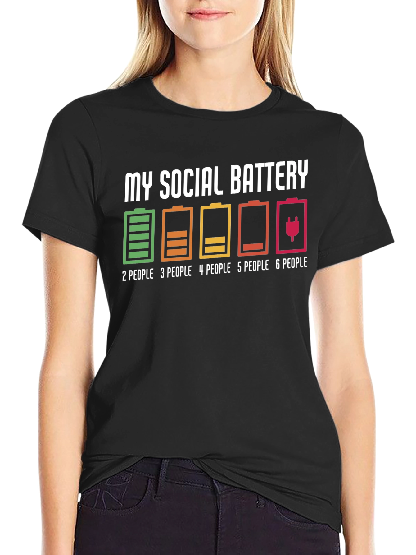 Social Battery Graphic T-Shirt - Introvert Humor