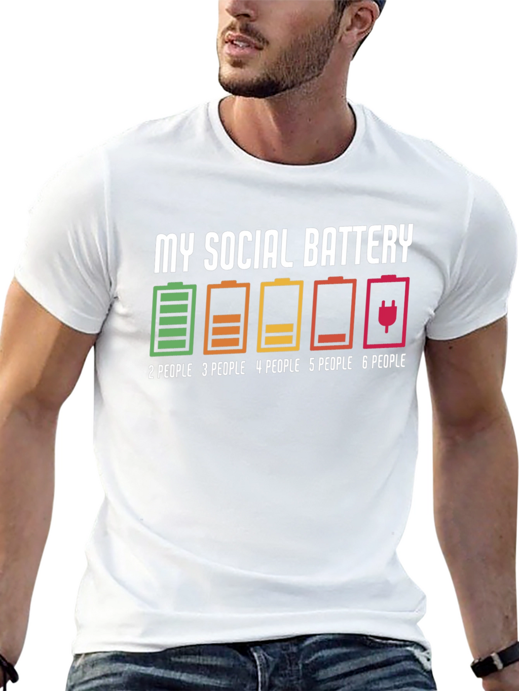 Social Battery Graphic T-Shirt - Introvert Humor