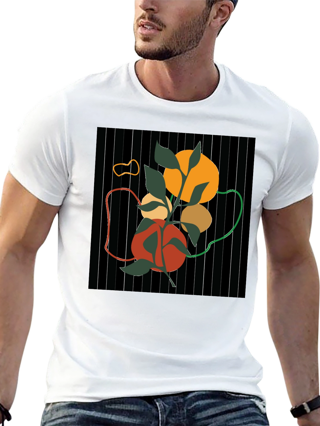 Abstract Nature Graphic Black T-Shirt