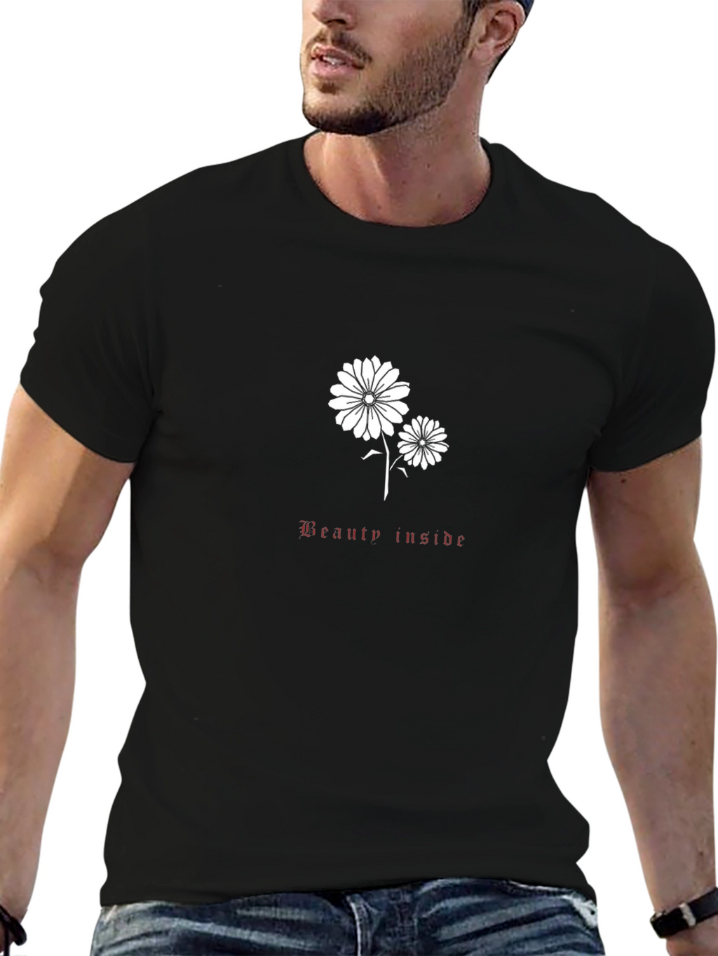 Beauty Inside Graphic Black T-Shirt