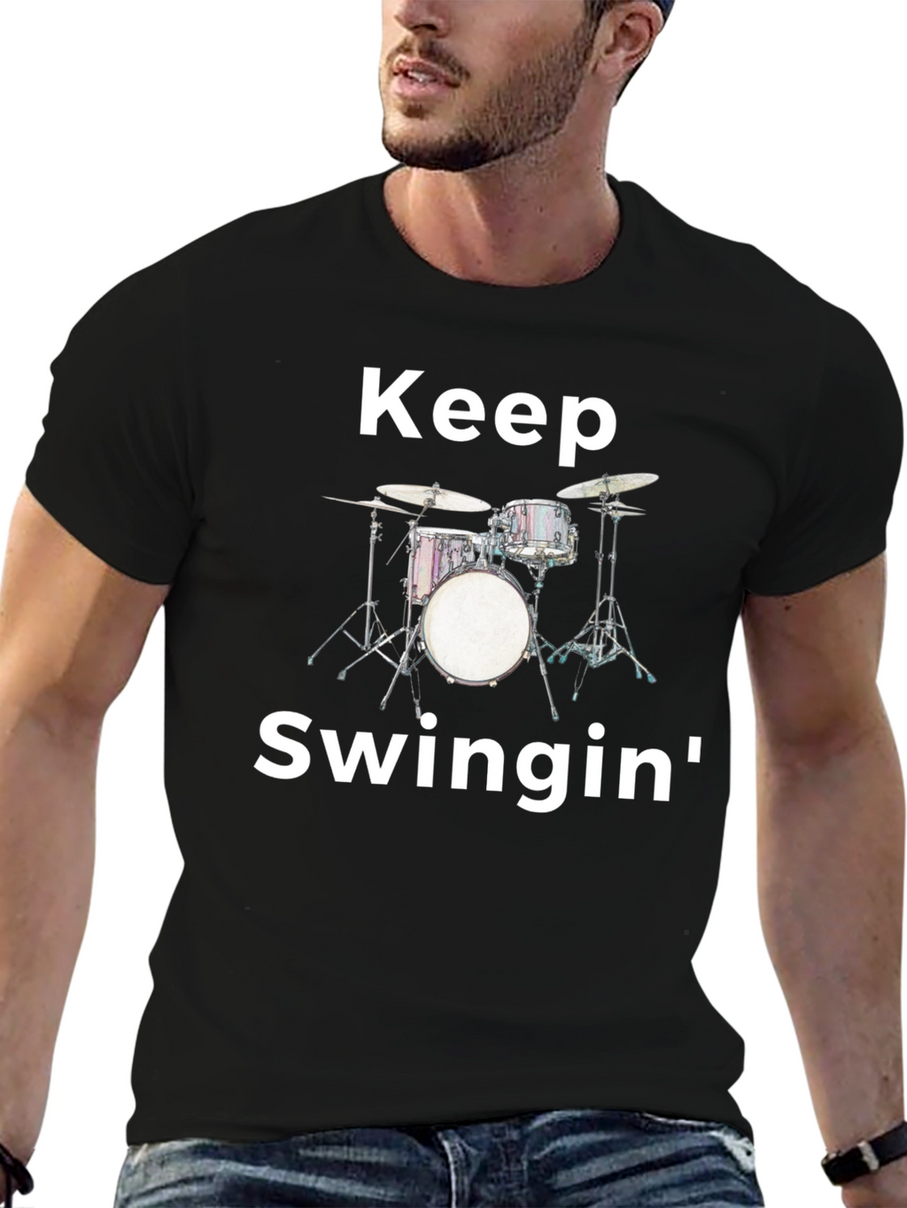 Keep Swingin Graphic Tee - Black