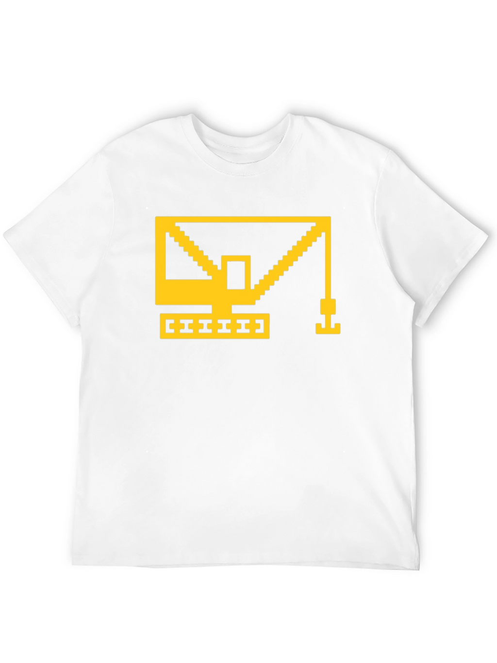 Retro 8-Bit Construction Crane Graphic T-Shirt