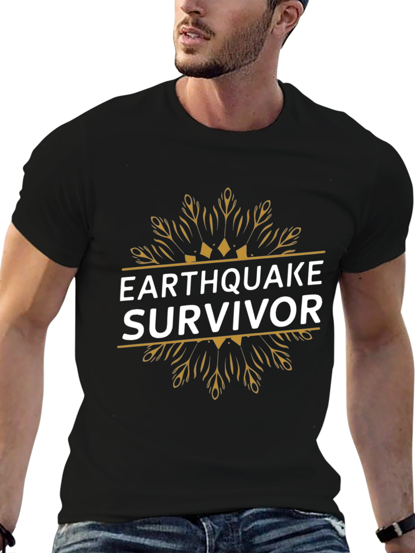 Earthquake Survivor Graphic T-Shirt - Black