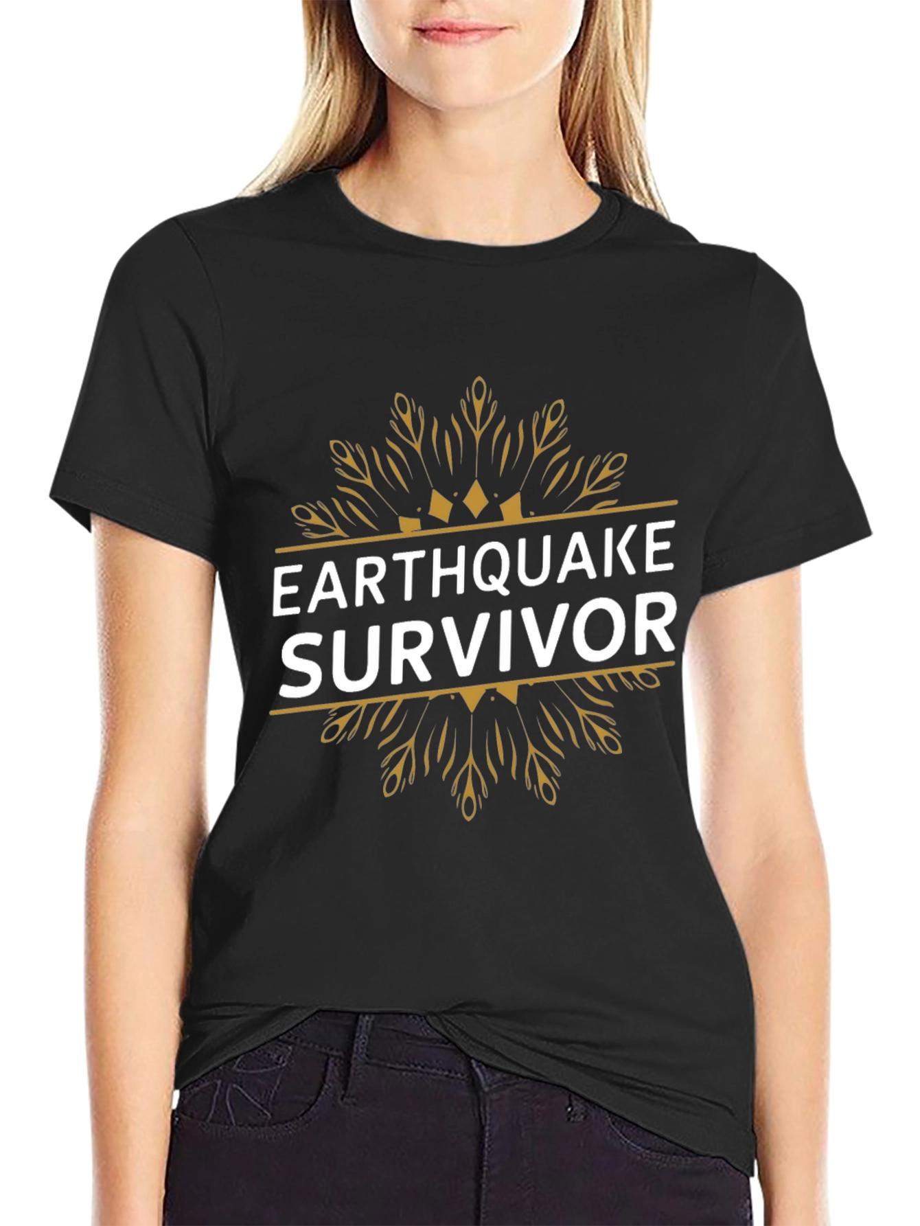 Earthquake Survivor Graphic T-Shirt - Black