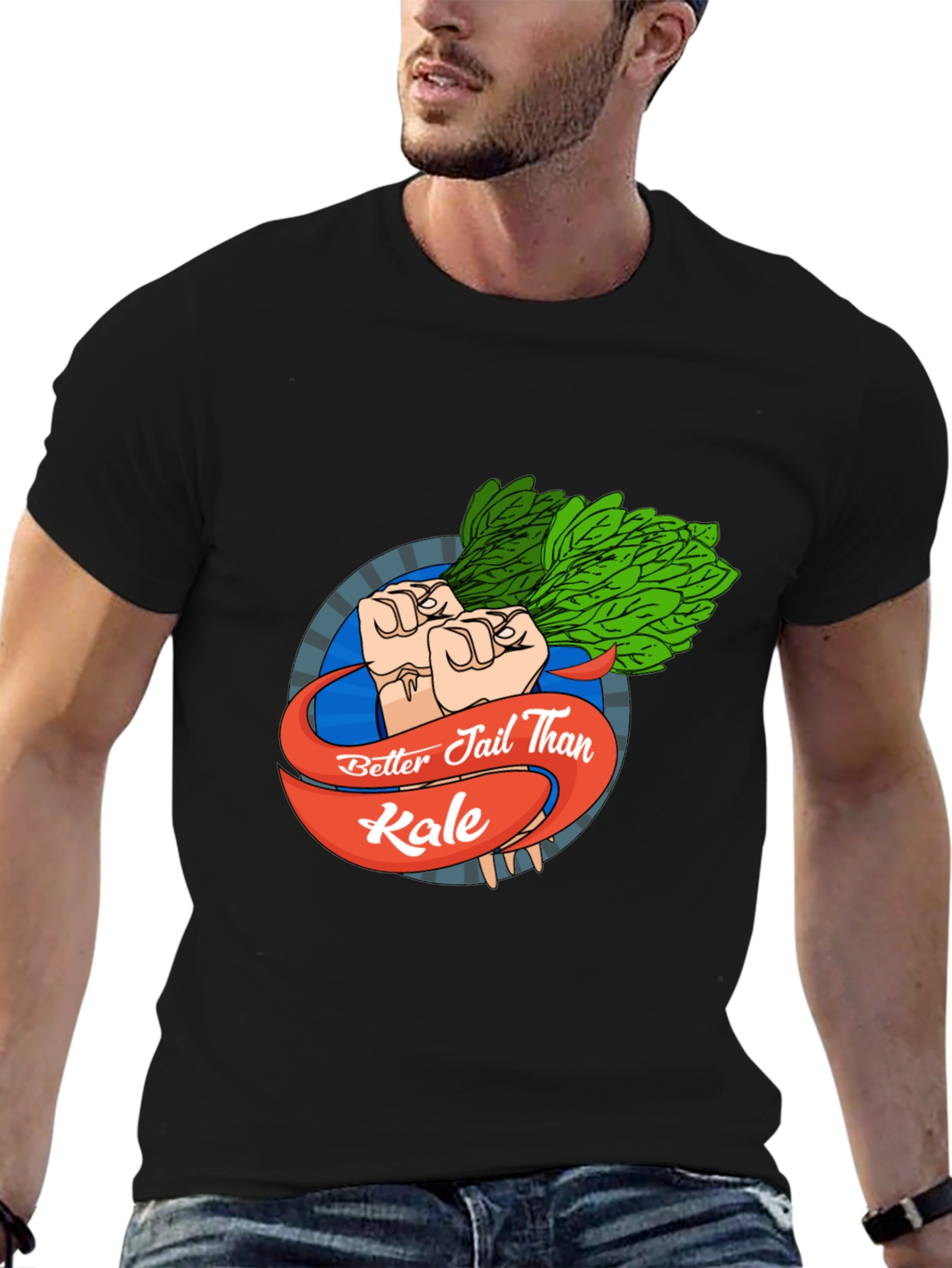 Better Jail Than Kale Black T-Shirt