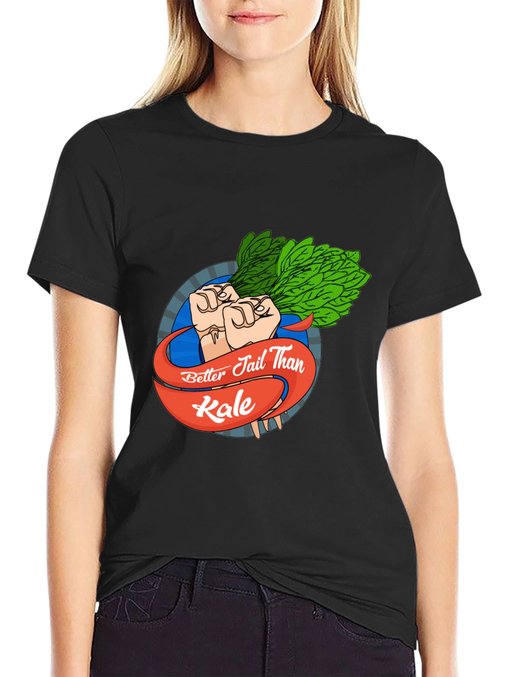 Better Jail Than Kale Black T-Shirt