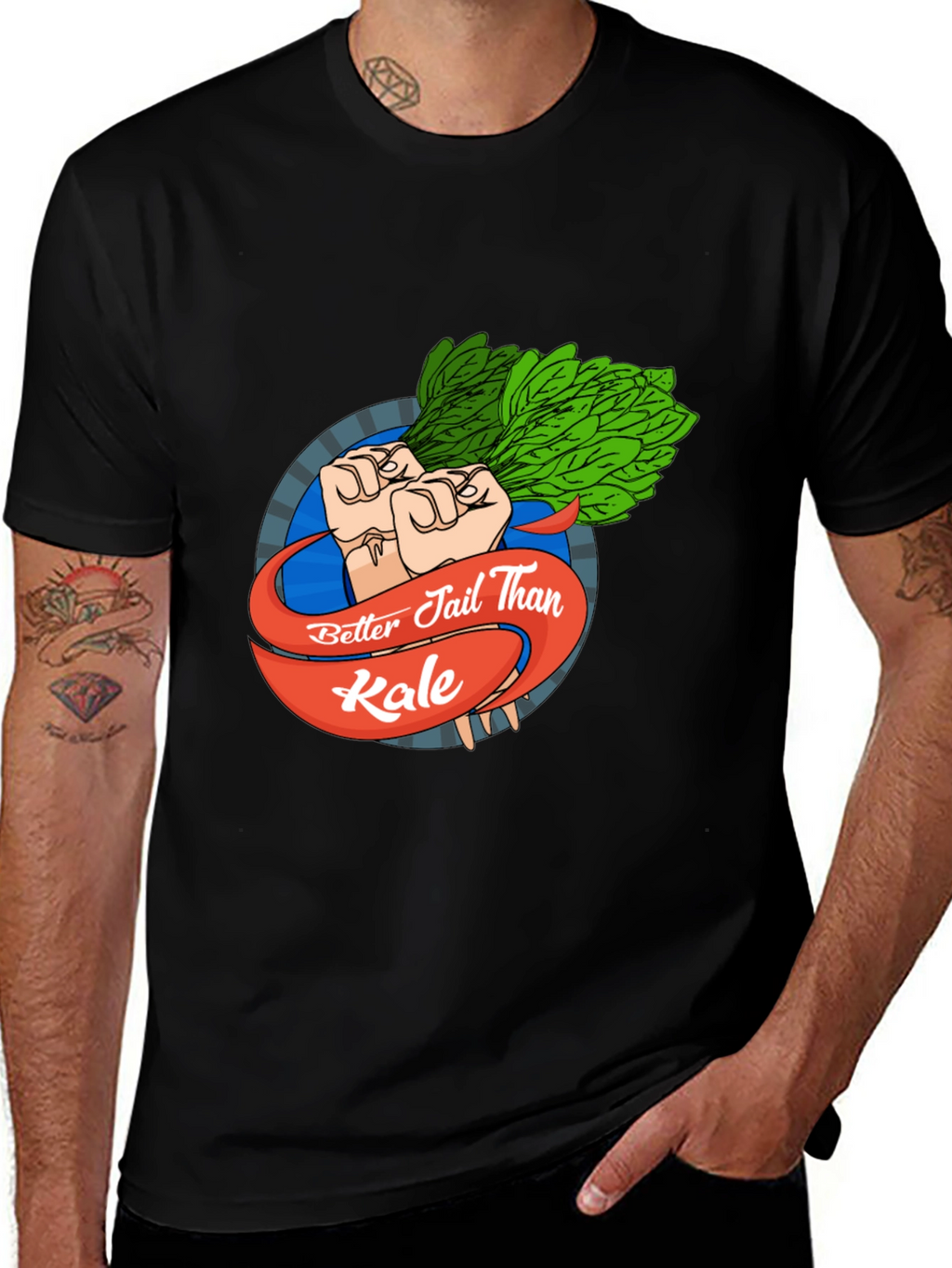 Better Jail Than Kale Black T-Shirt