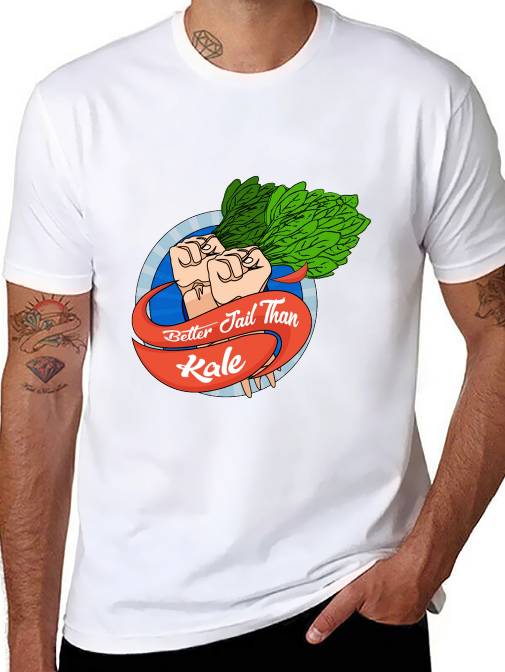 Better Jail Than Kale Black T-Shirt