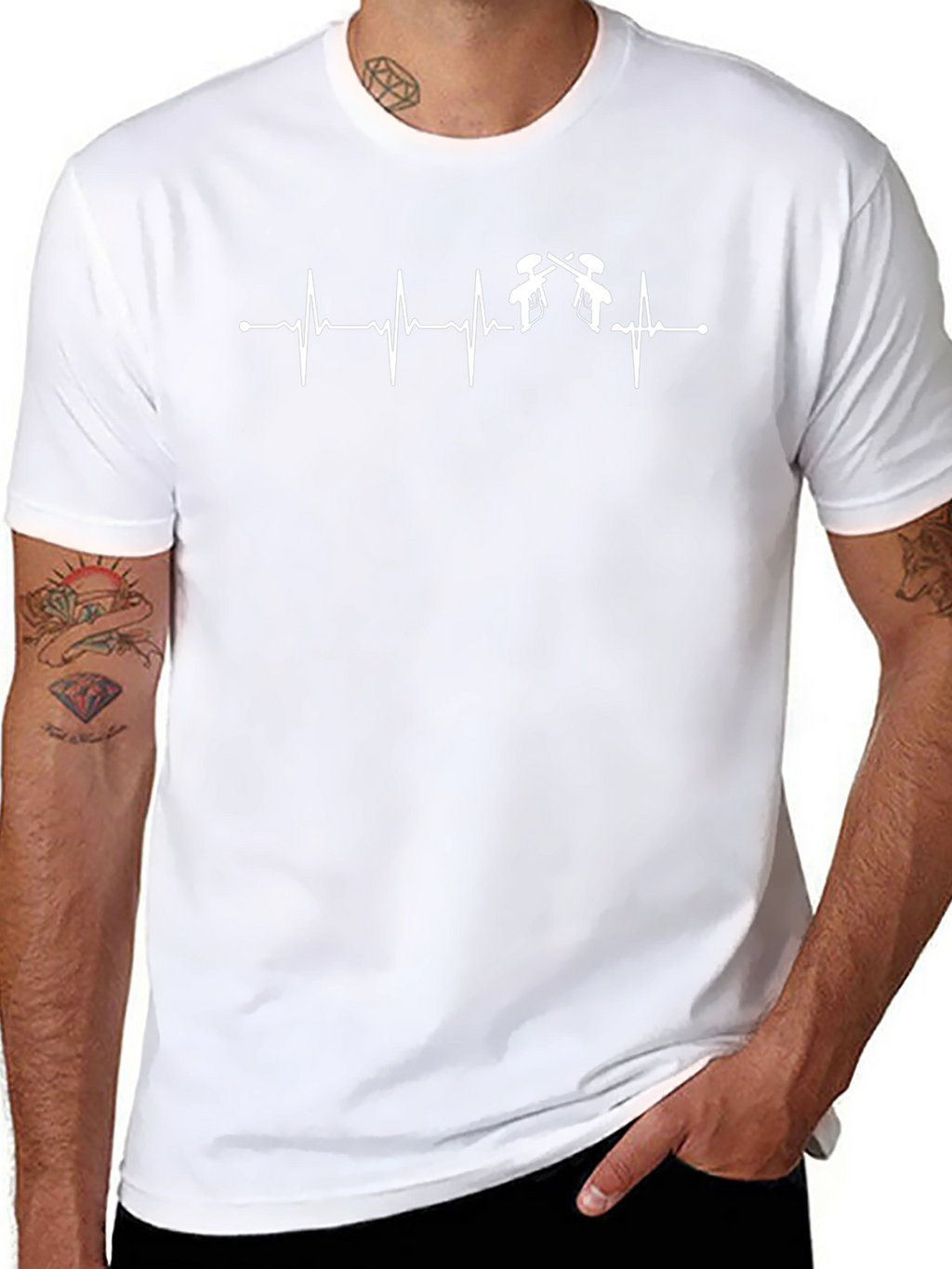 Paintball Heartbeat T-Shirt - Black Graphic Tee