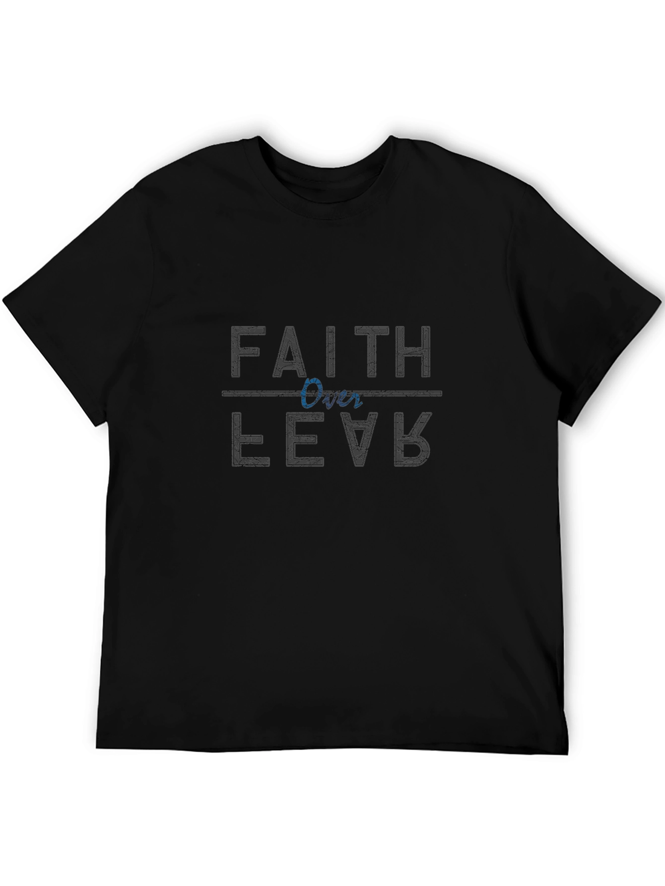 Faith Over Fear Black Graphic T-Shirt