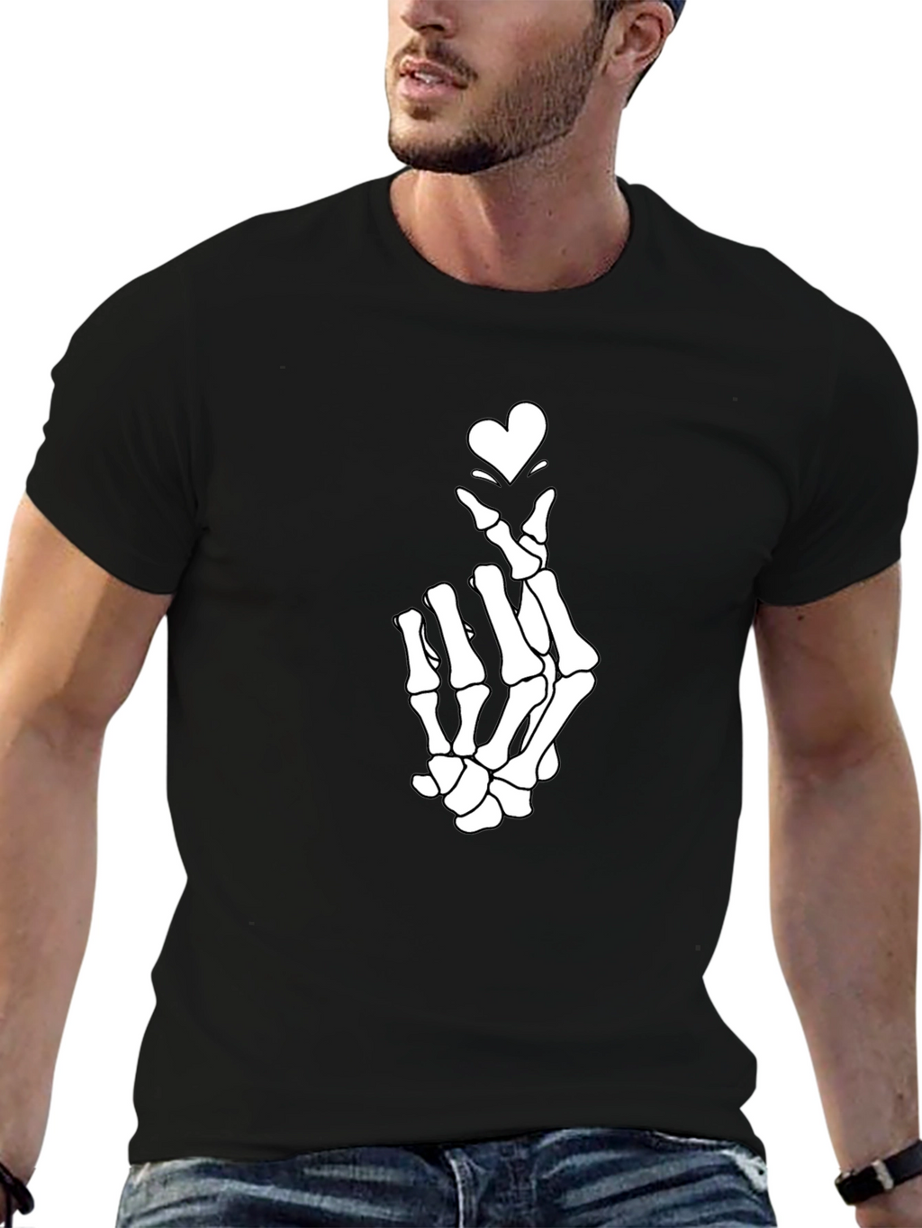 Skeleton Heart Hand T-Shirt - Unique Graphic Tee