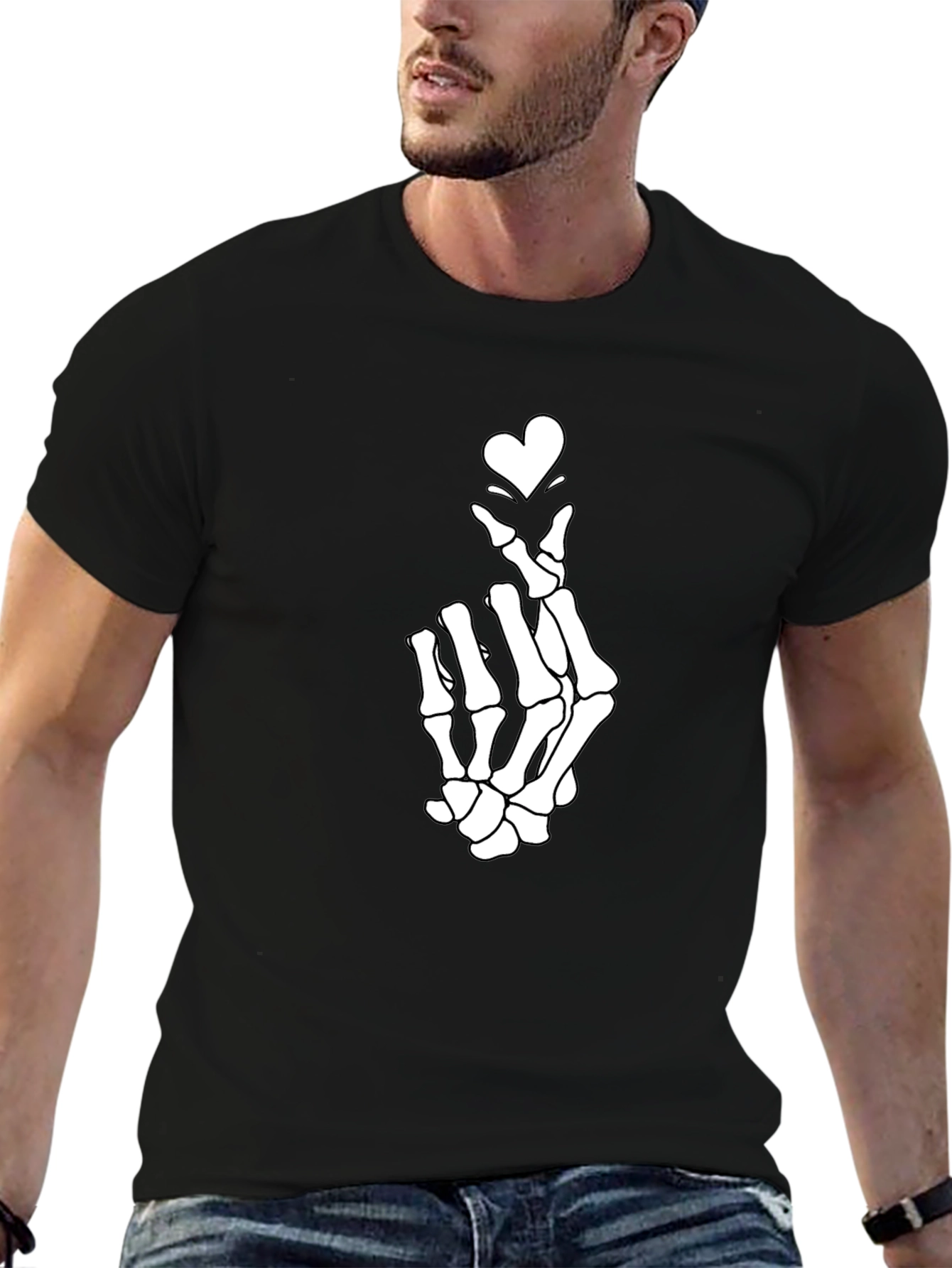 Skeleton Heart Hand T-Shirt - Unique Graphic Tee