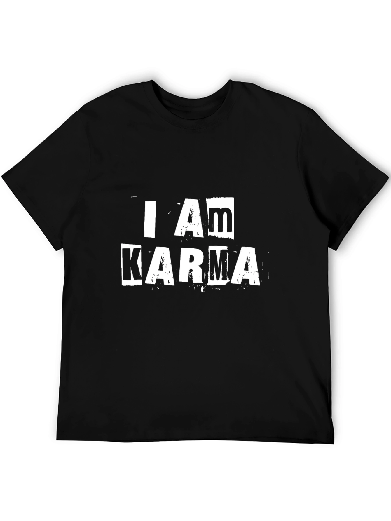 I Am Karma Graphic Print Black T-Shirt