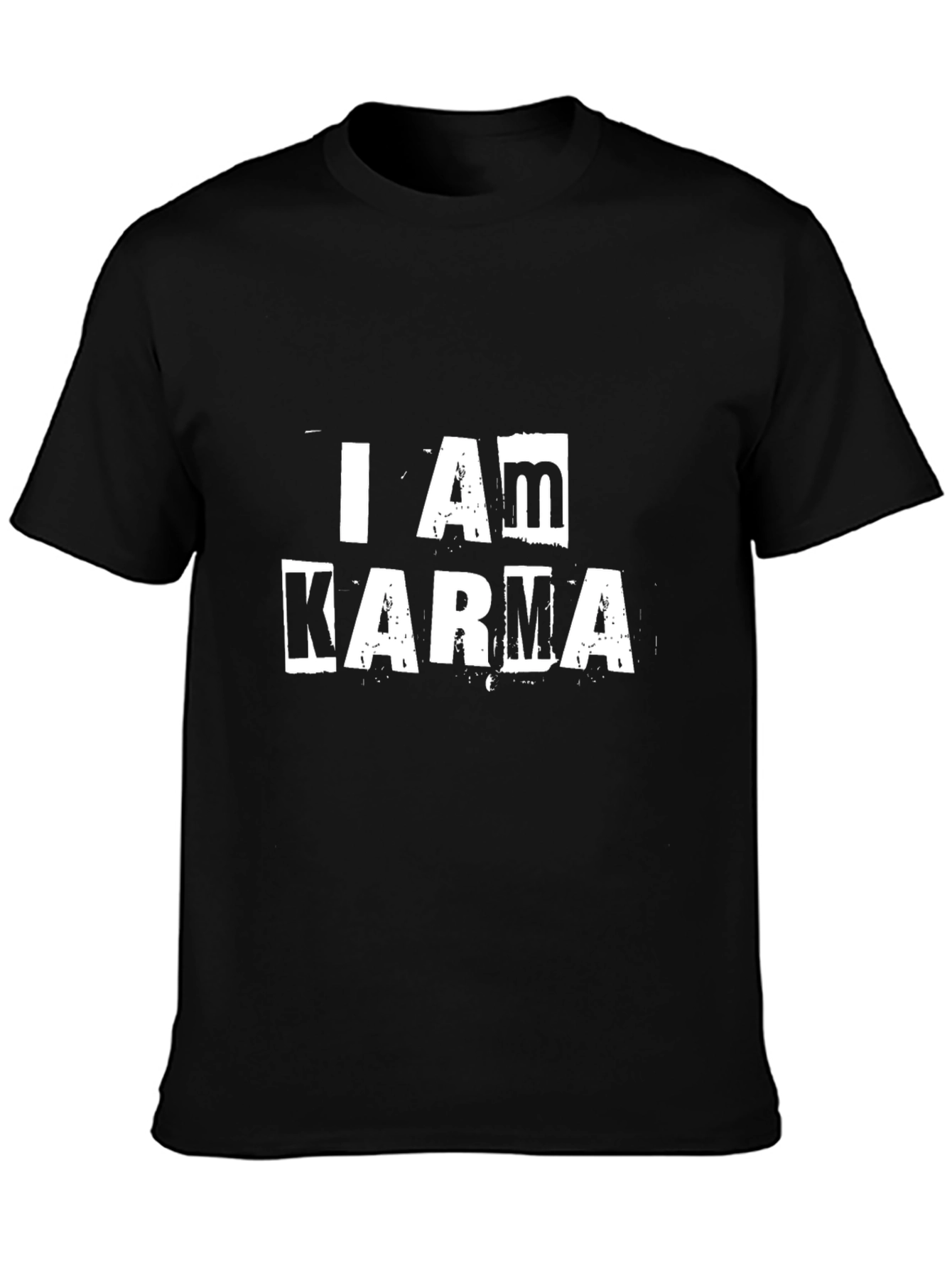 I Am Karma Graphic Print Black T-Shirt