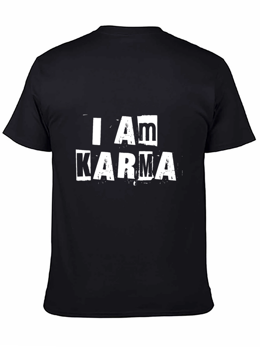 I Am Karma Graphic Print Black T-Shirt