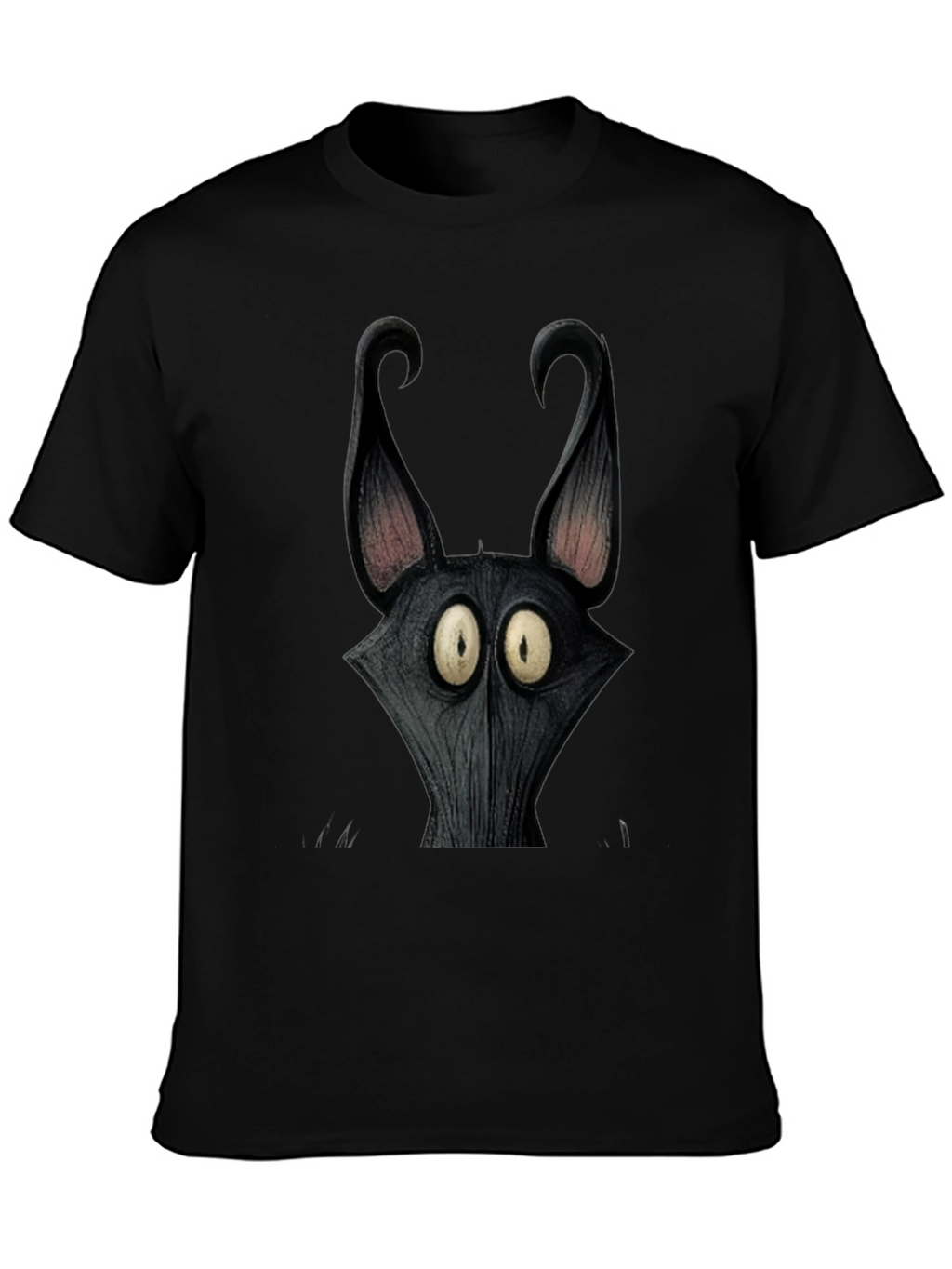 Mens Black Cartoon Character Graphic Tee