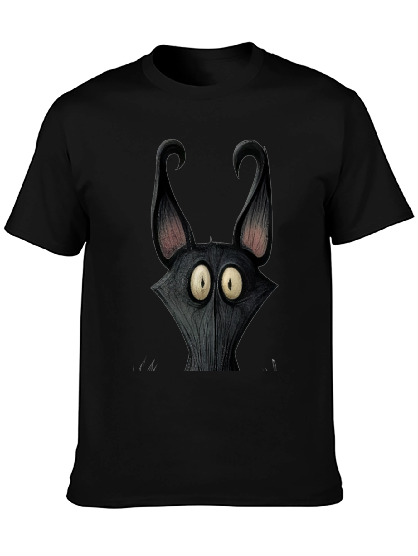 Mens Black Cartoon Character Graphic Tee