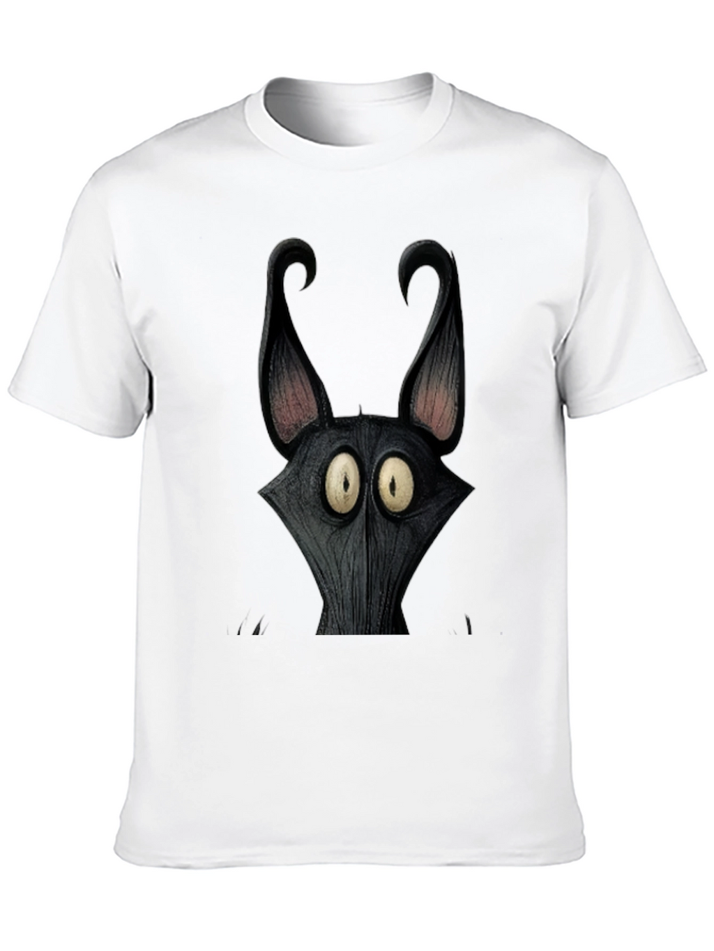Mens Black Cartoon Character Graphic Tee