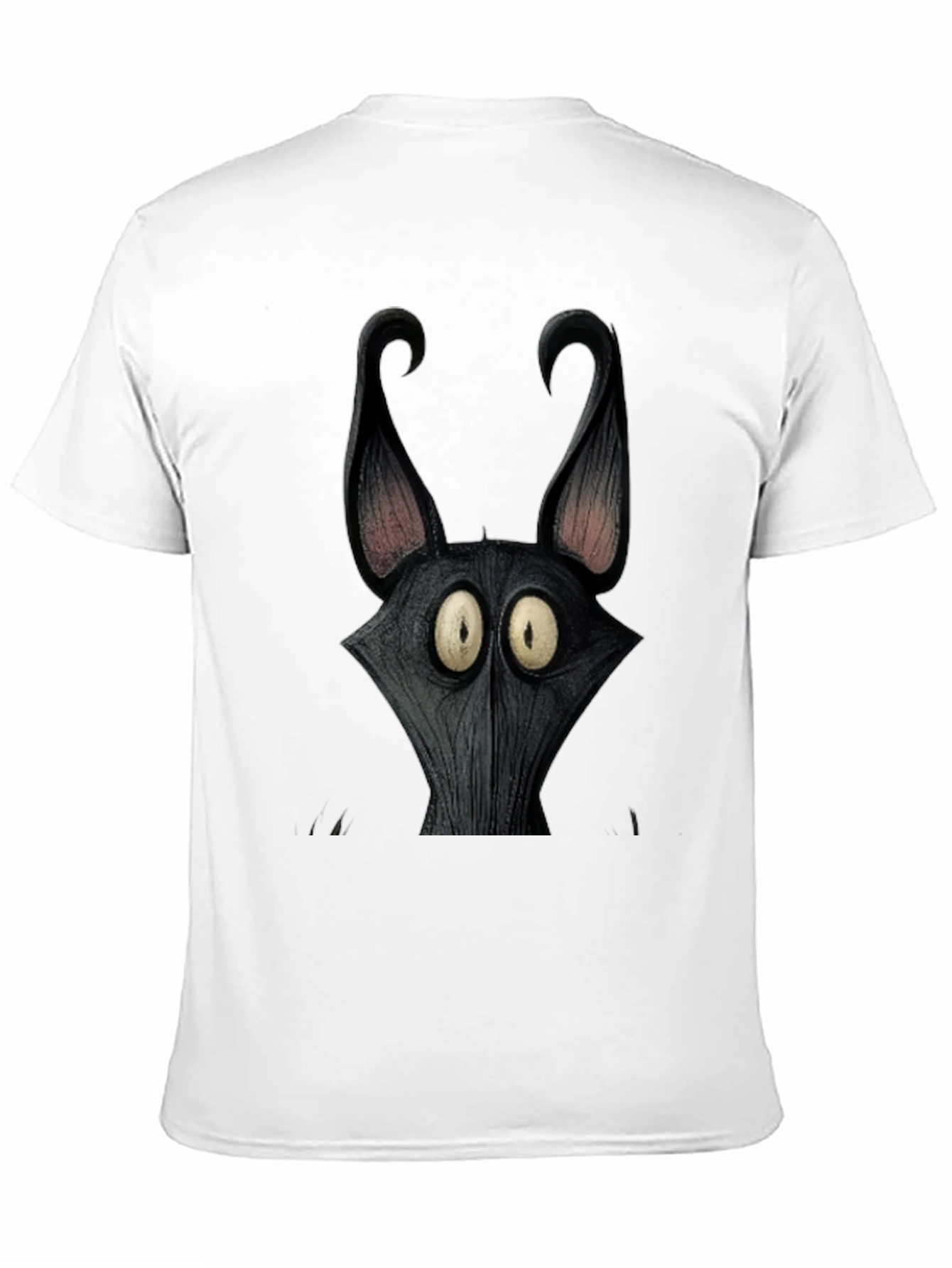 Mens Black Cartoon Character Graphic Tee