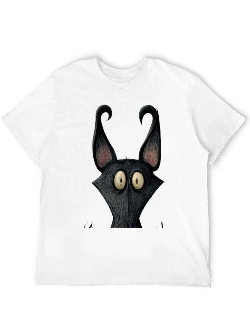 Mens Black Cartoon Character Graphic Tee