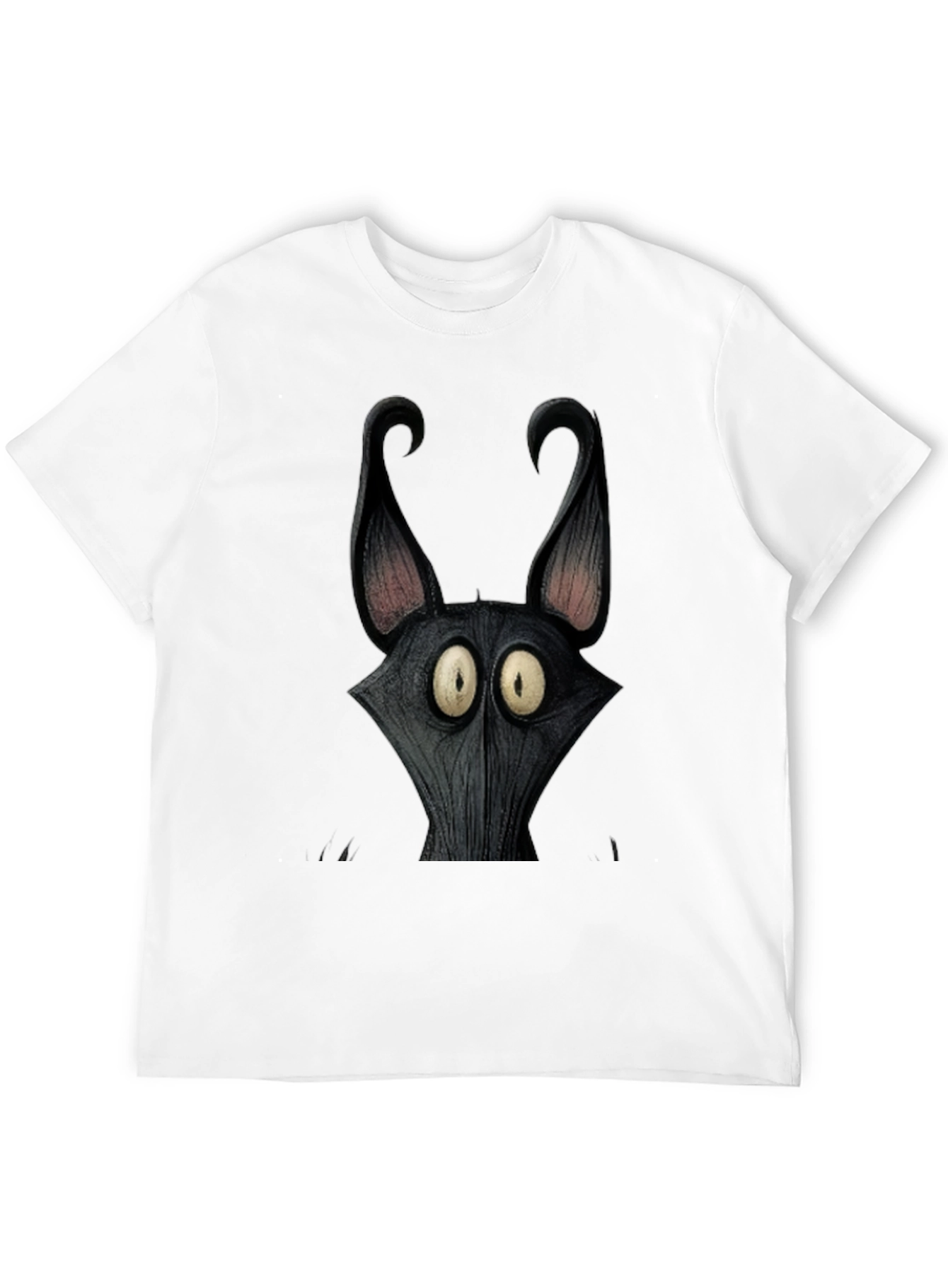 Mens Black Cartoon Character Graphic Tee
