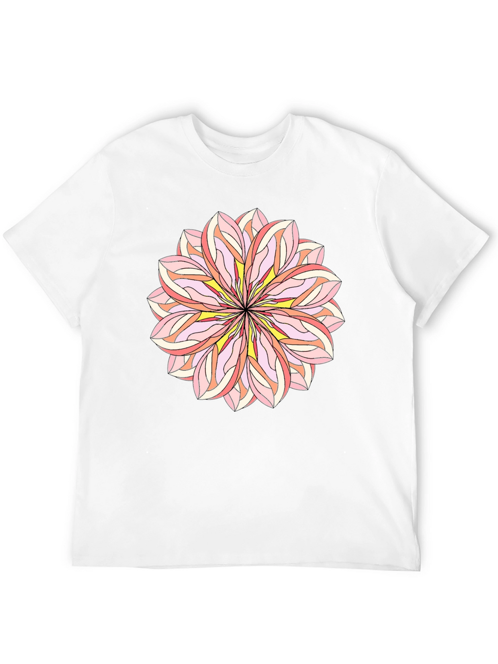 Floral Mandala Graphic Tee - Stylish Black T-Shirt