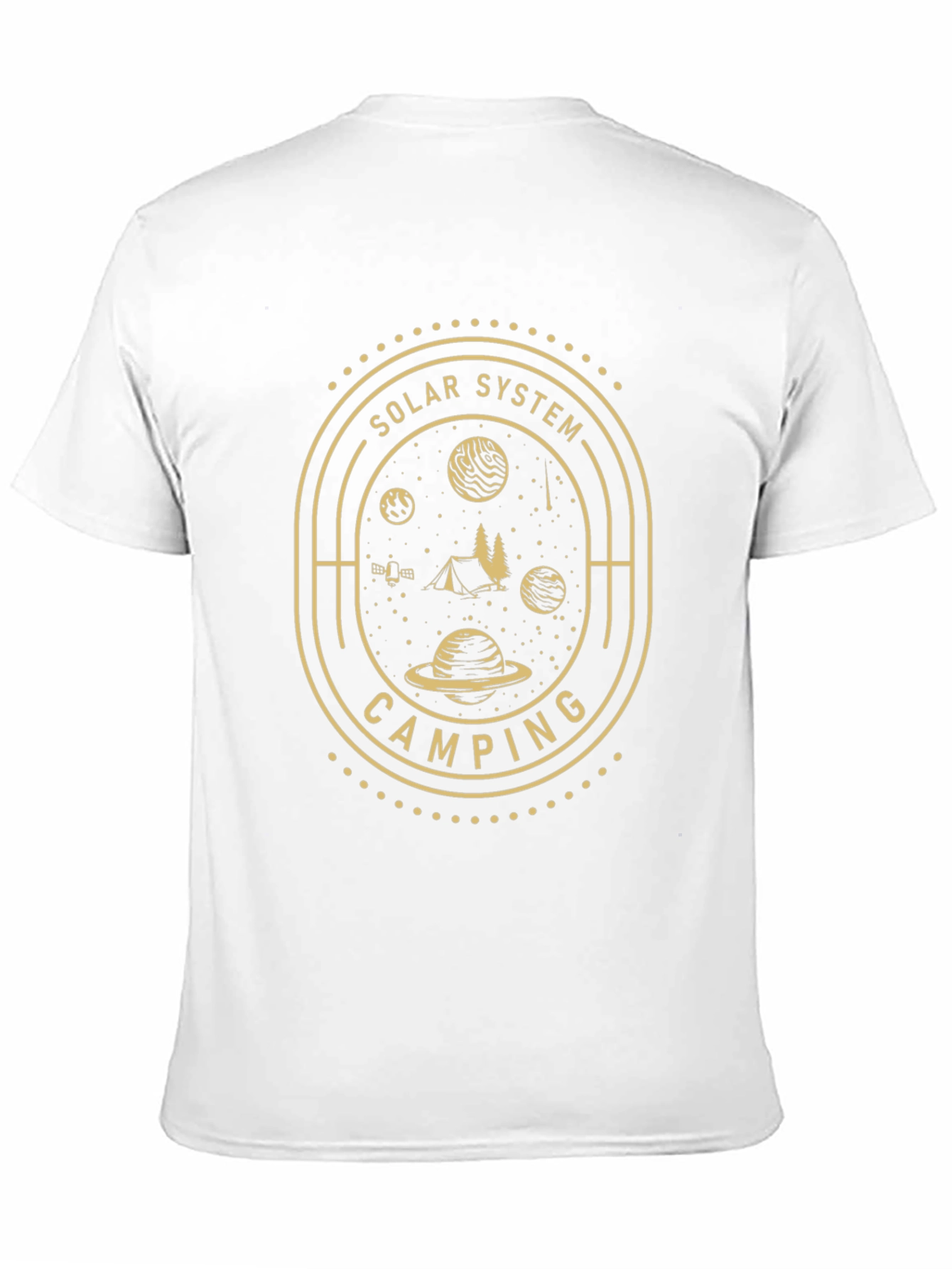 Solar System Camping Black Graphic T-Shirt
