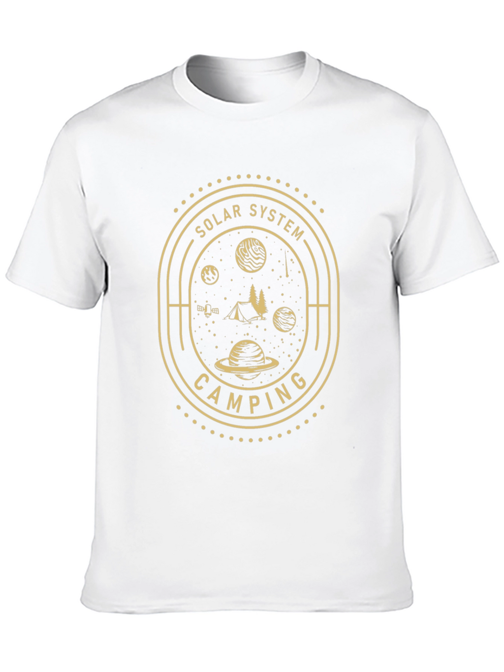 Solar System Camping Black Graphic T-Shirt
