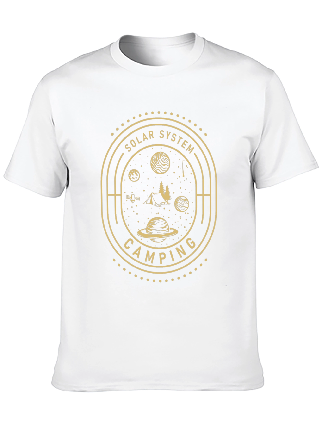 Solar System Camping Black Graphic T-Shirt