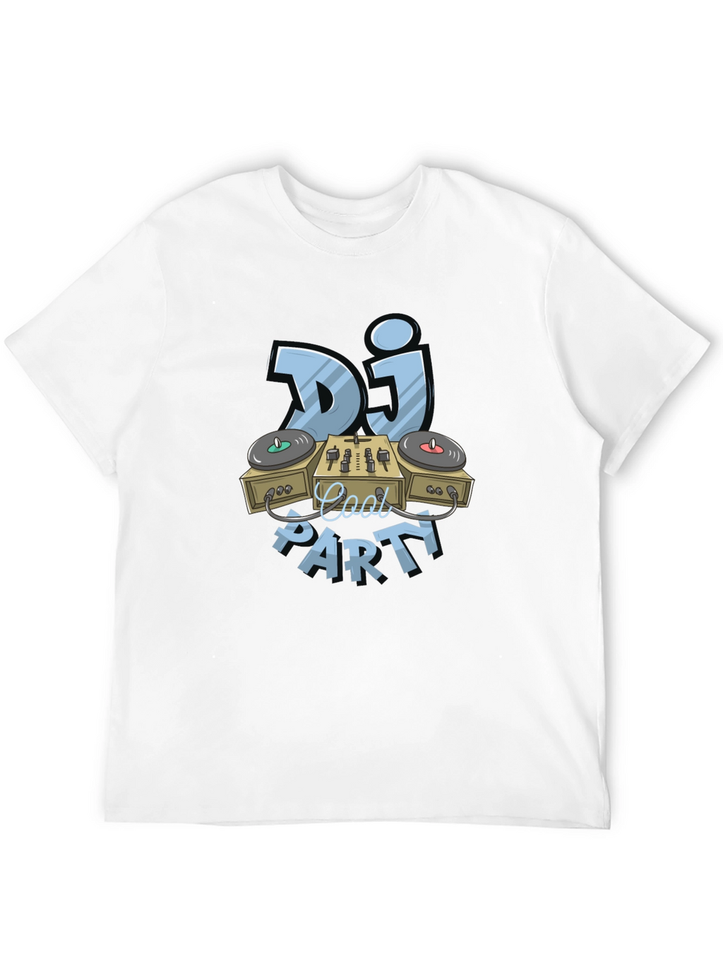 Cool DJ Party Graphic T-Shirt - Black