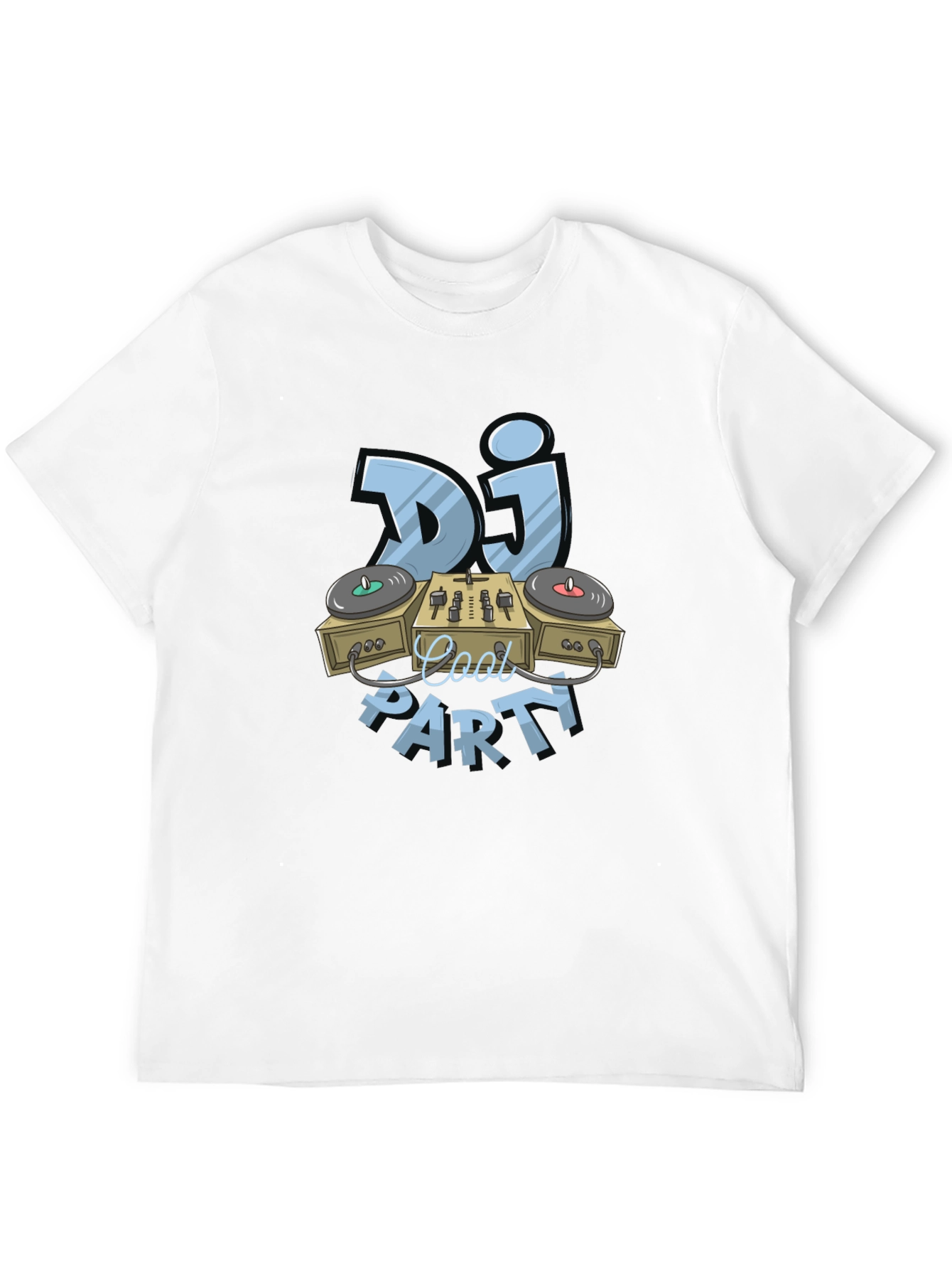 Cool DJ Party Graphic T-Shirt - Black