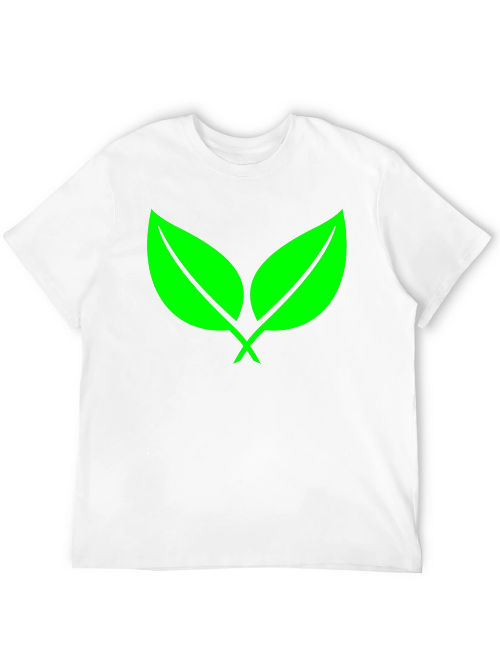 Eco-Friendly Green Leaf Black T-Shirt