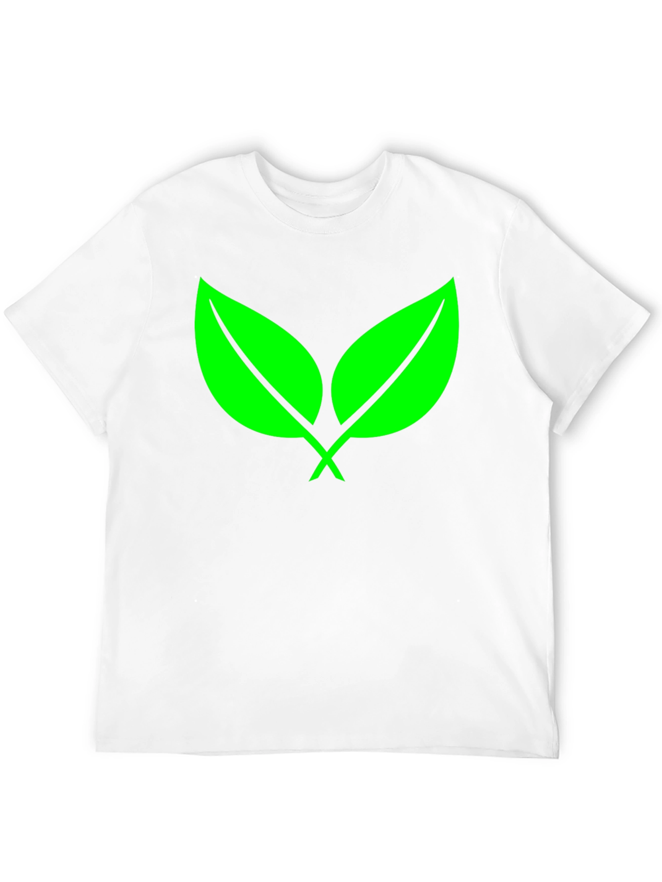 Eco-Friendly Green Leaf Black T-Shirt