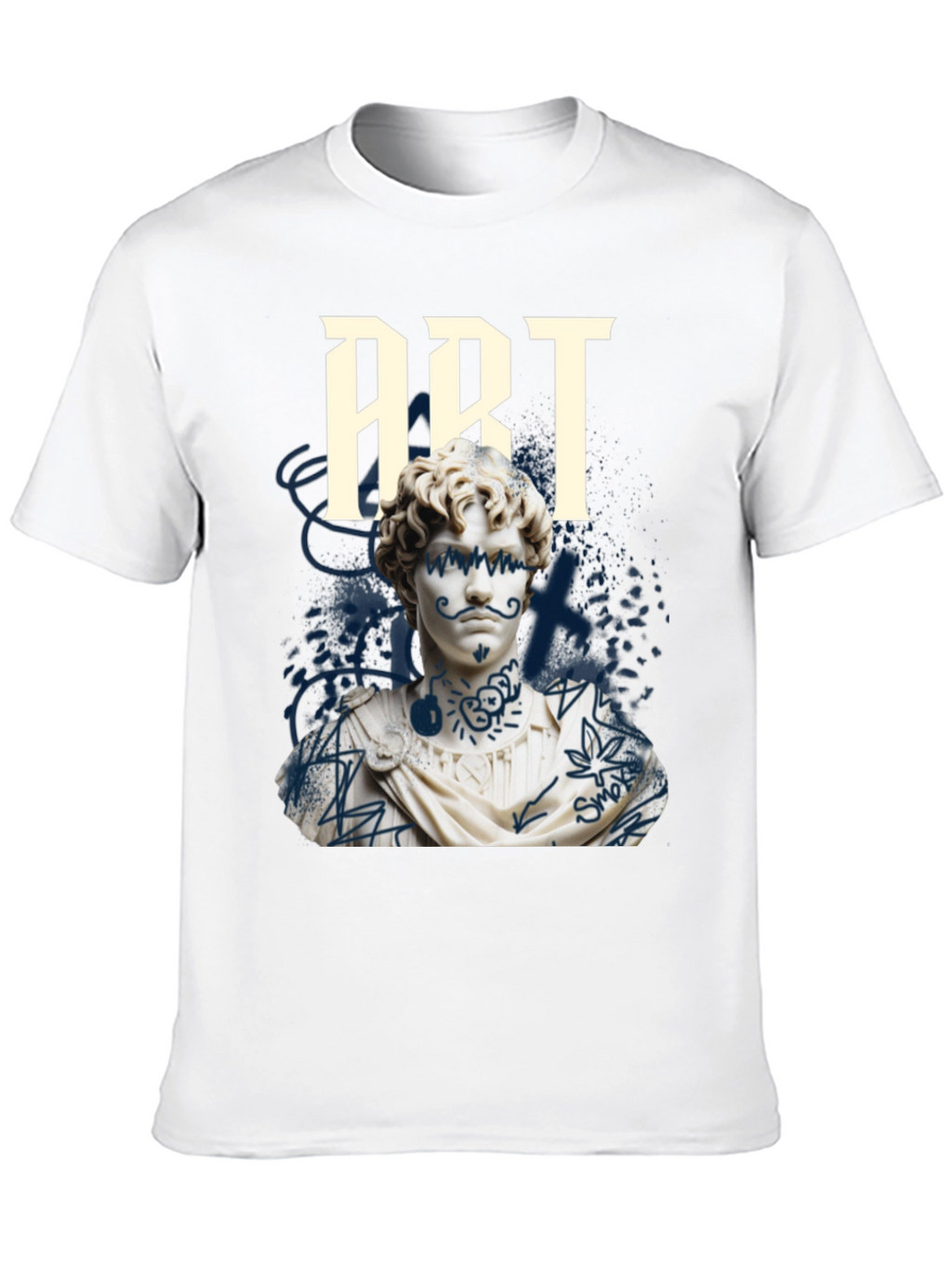 Edgy Art T-Shirt: Tattooed Bust Graphic Tee