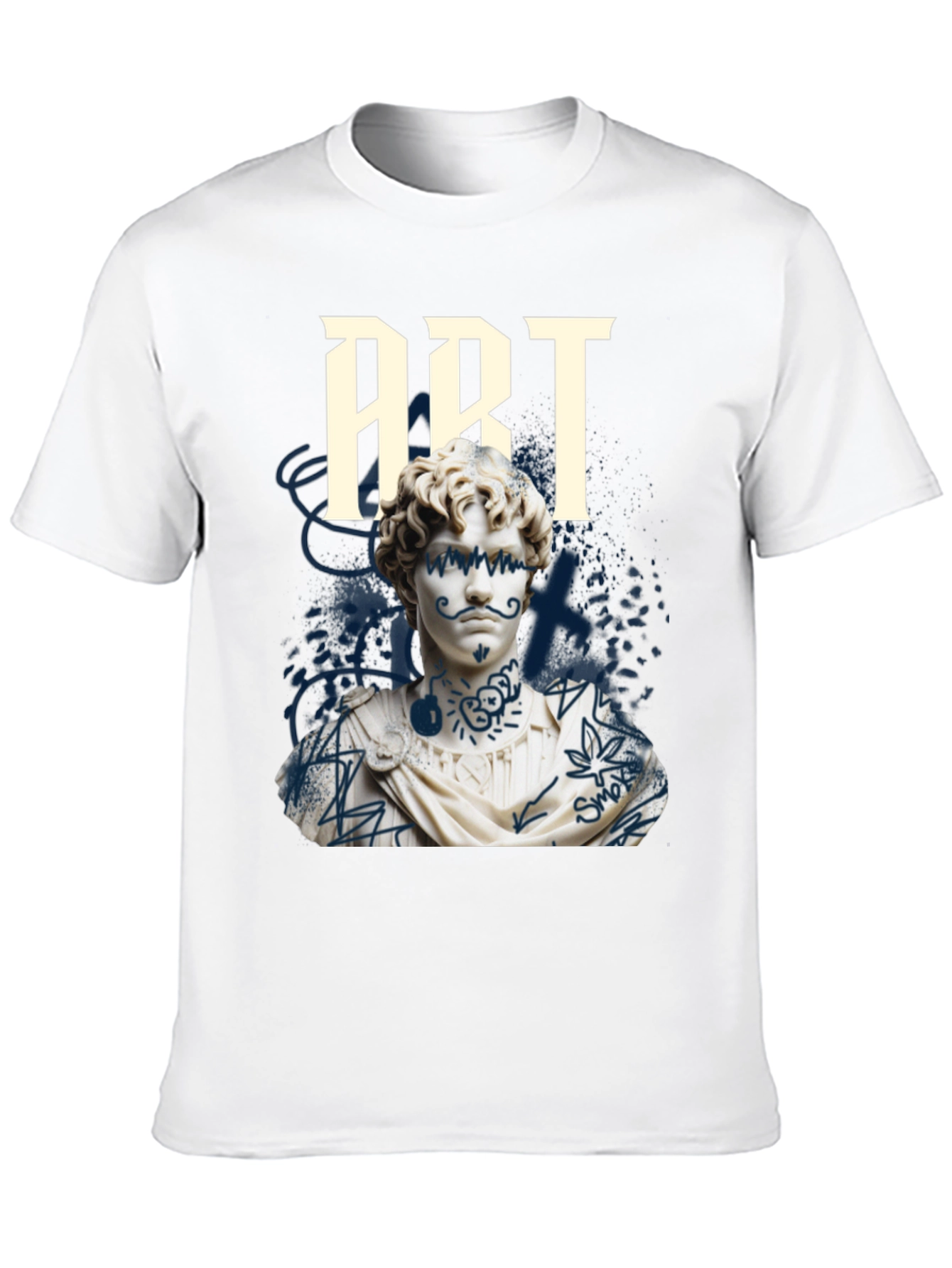 Edgy Art T-Shirt: Tattooed Bust Graphic Tee