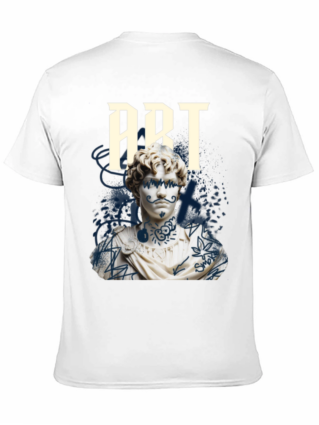 Edgy Art T-Shirt: Tattooed Bust Graphic Tee
